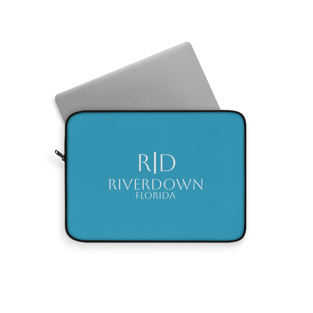 925 - Laptop Sleeve — Teal Monogram Tech Sleeve