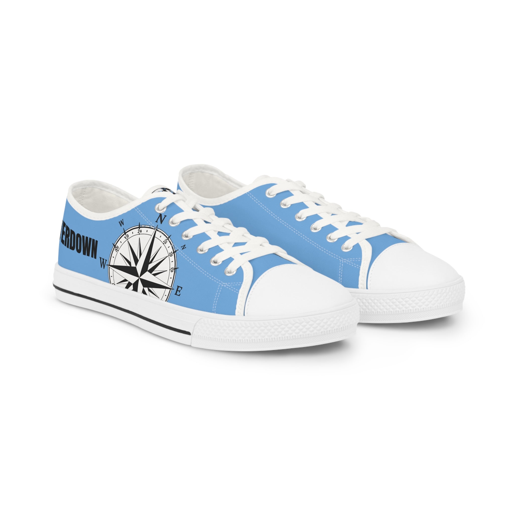 81 - Men’s Compass Graphic Low Top Sneakers — Men's Nautical Casual Shoes