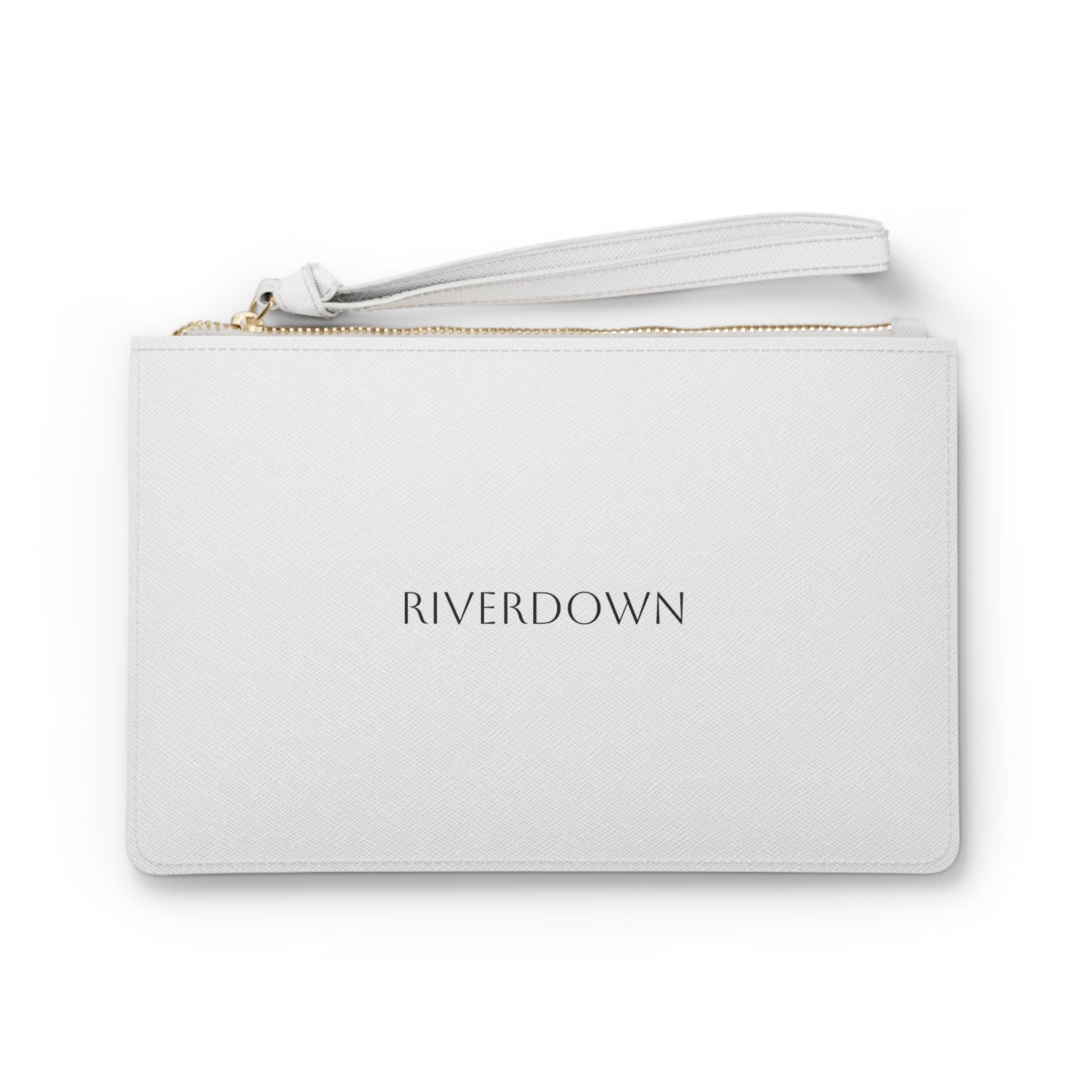 926 - Riverdown Minimalist Leather Clutch Bag — Elegant White Wristlet