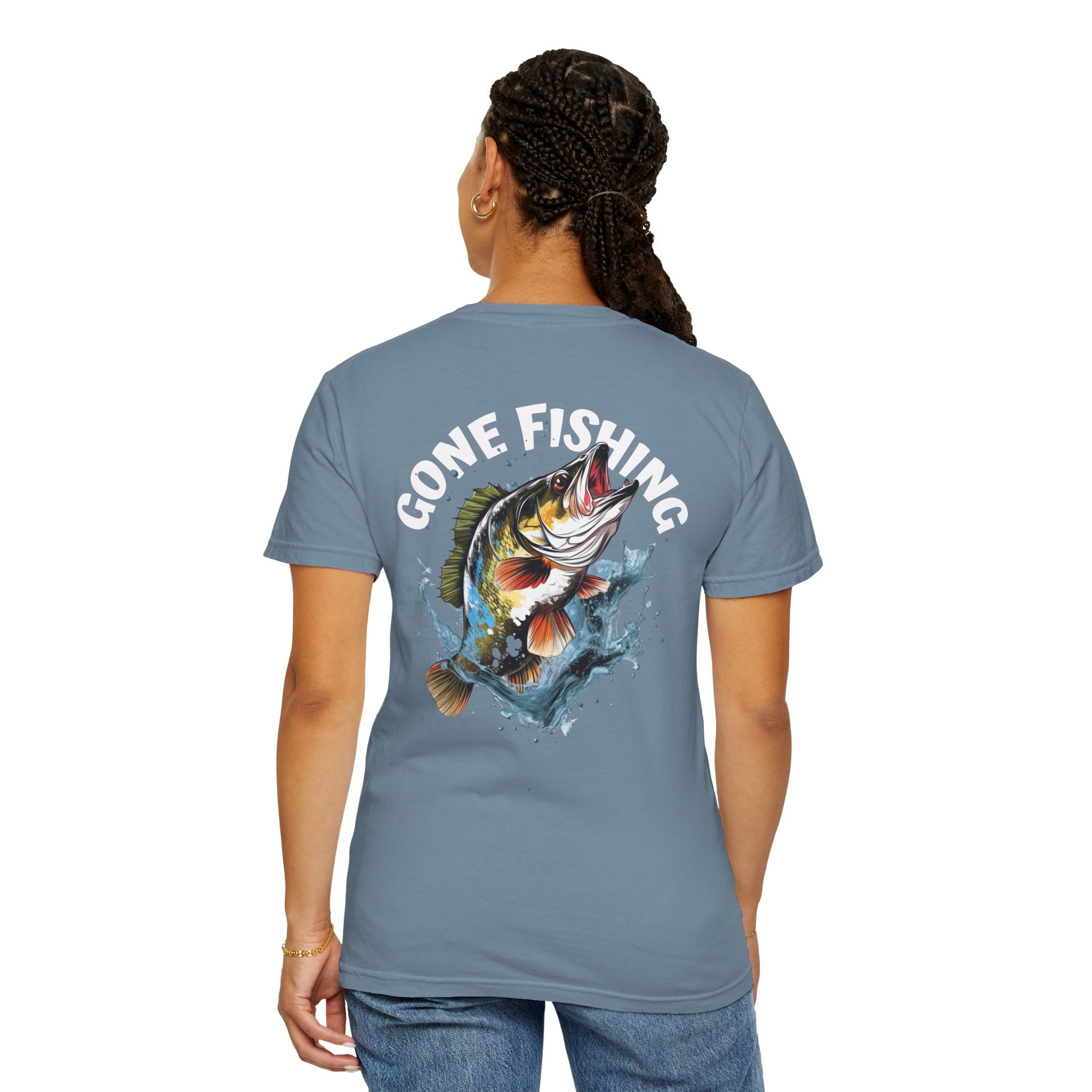 10 - Tee Multi Colors Gone Fishing -  Minimalist Initials T-Shirt