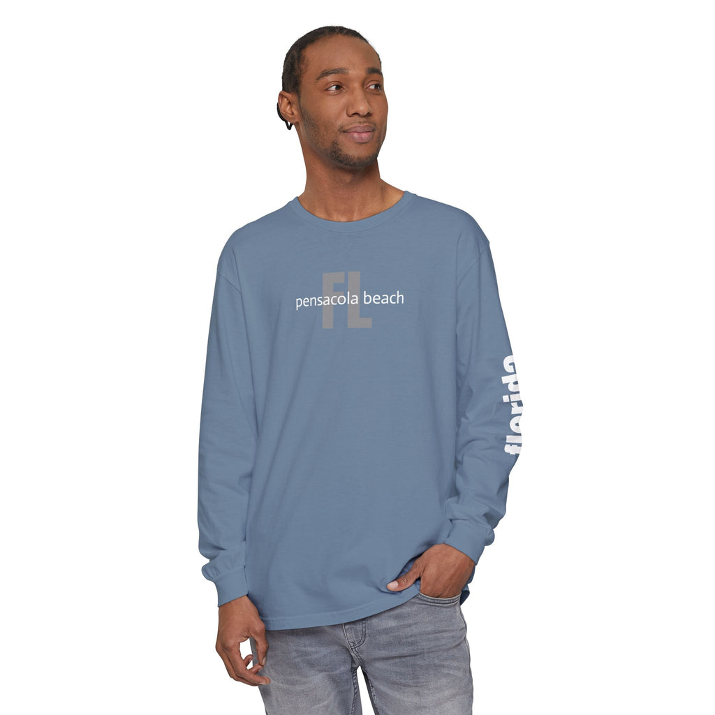 932 - Long Sleeve Tee Pensacola Beach Multi Colors — Florida Sleeve Graphic