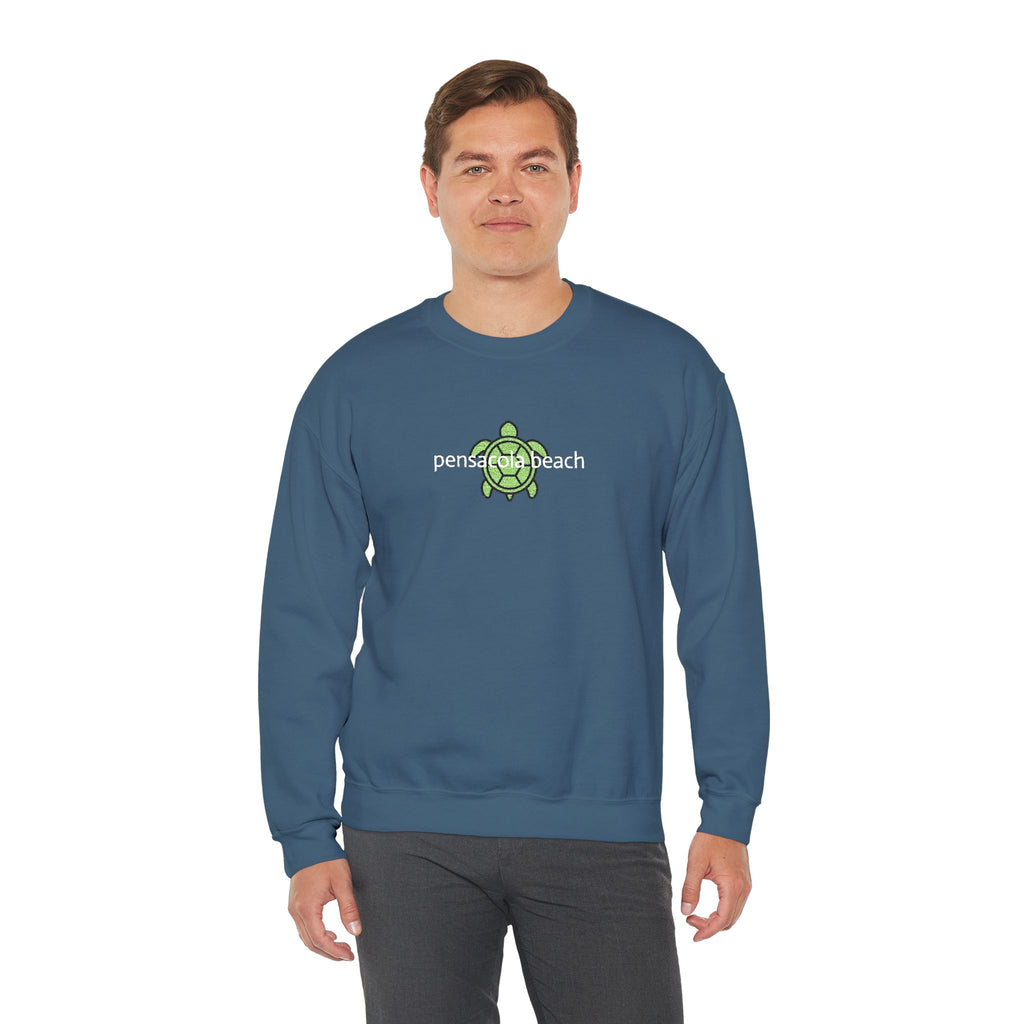 933 - Crewneck Embroidered Pensacola Beach Sweatshirt —Anchor  'Riverdown' Anchor Logo Minimalist Nautical Pullover