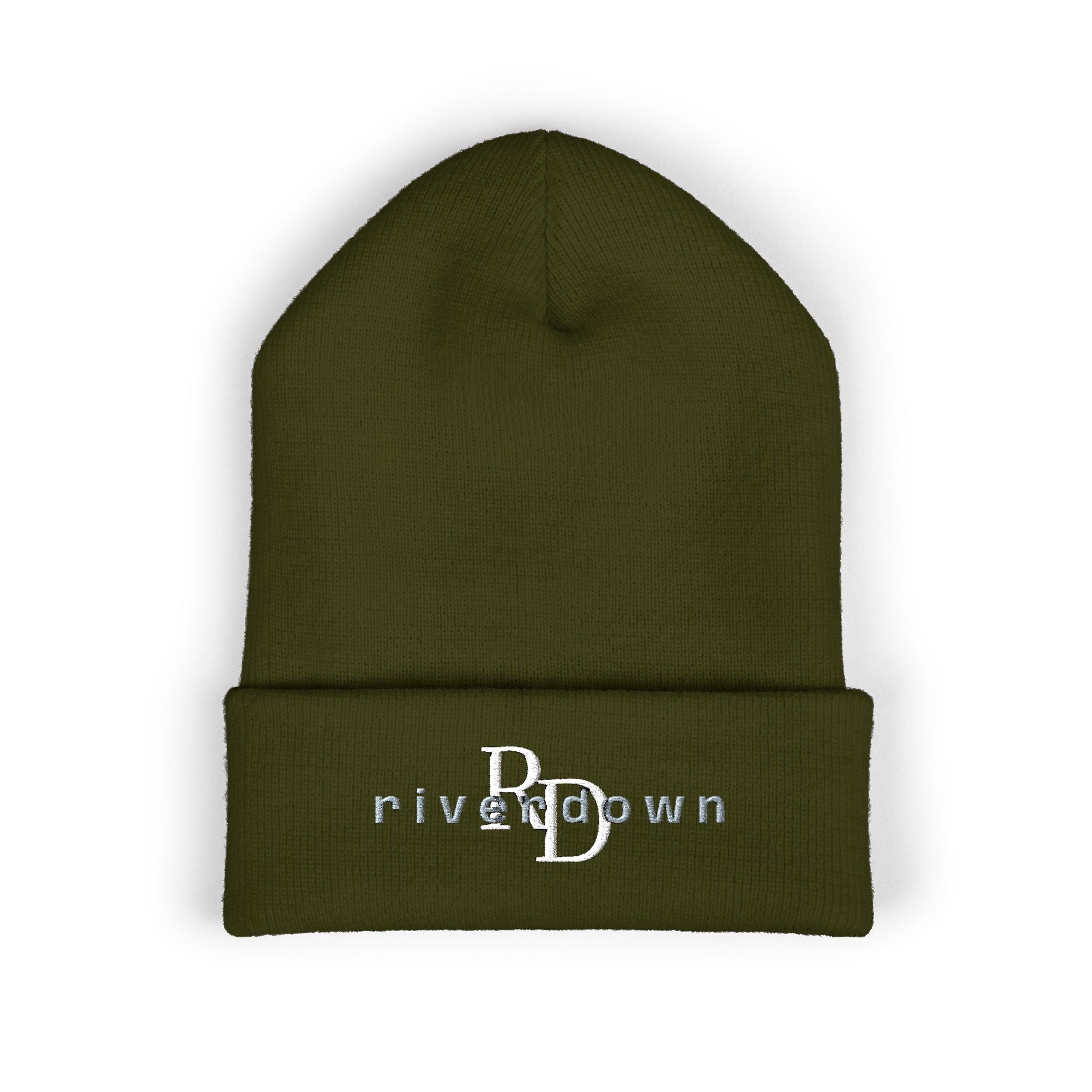92 - RD Embroidered Cuffed Beanie — Classic Knit Hat, Bold Yellow