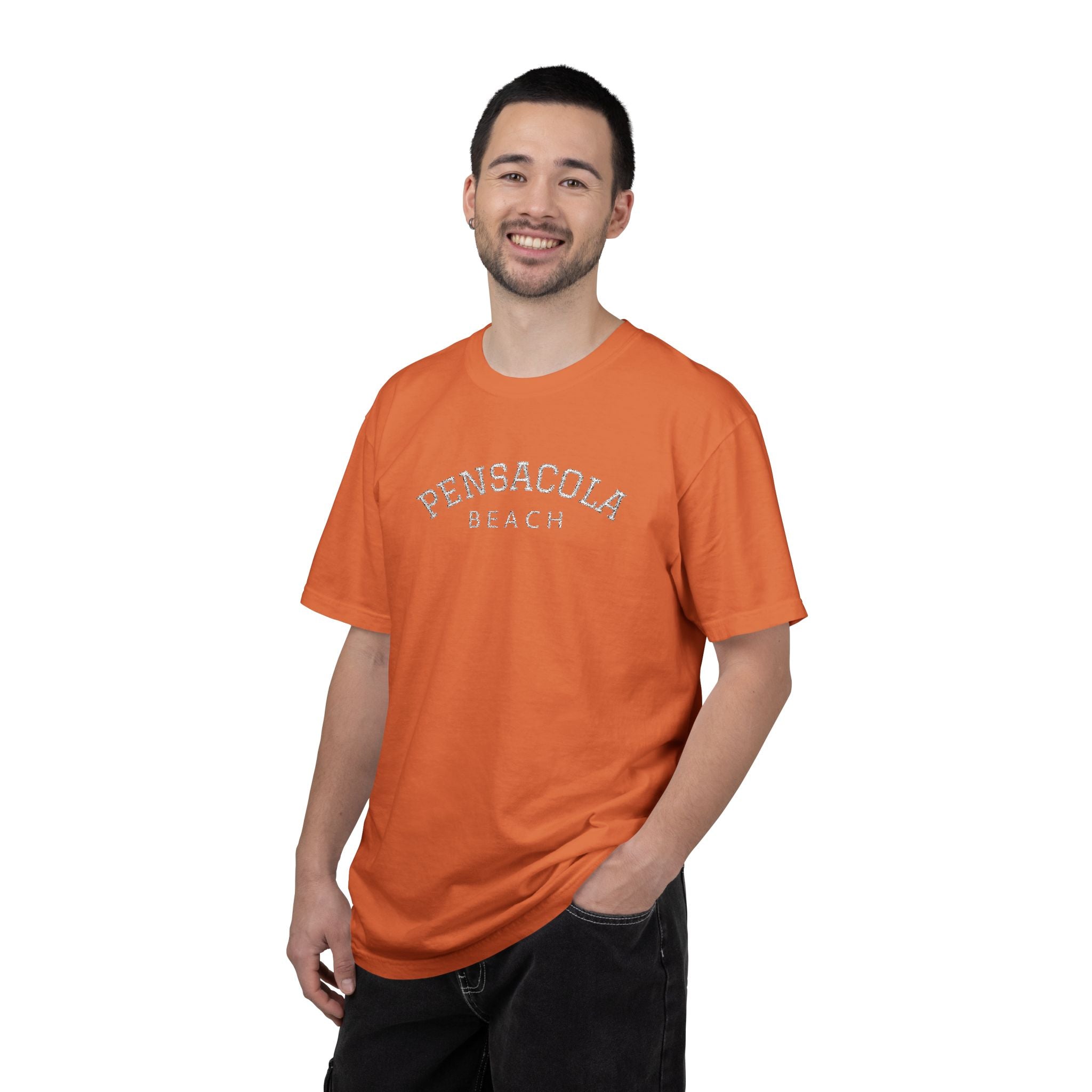 9311 - Embroidered Pensacola Beach Logo T-Shirt — Soft Garment-Dyed Casual Tee