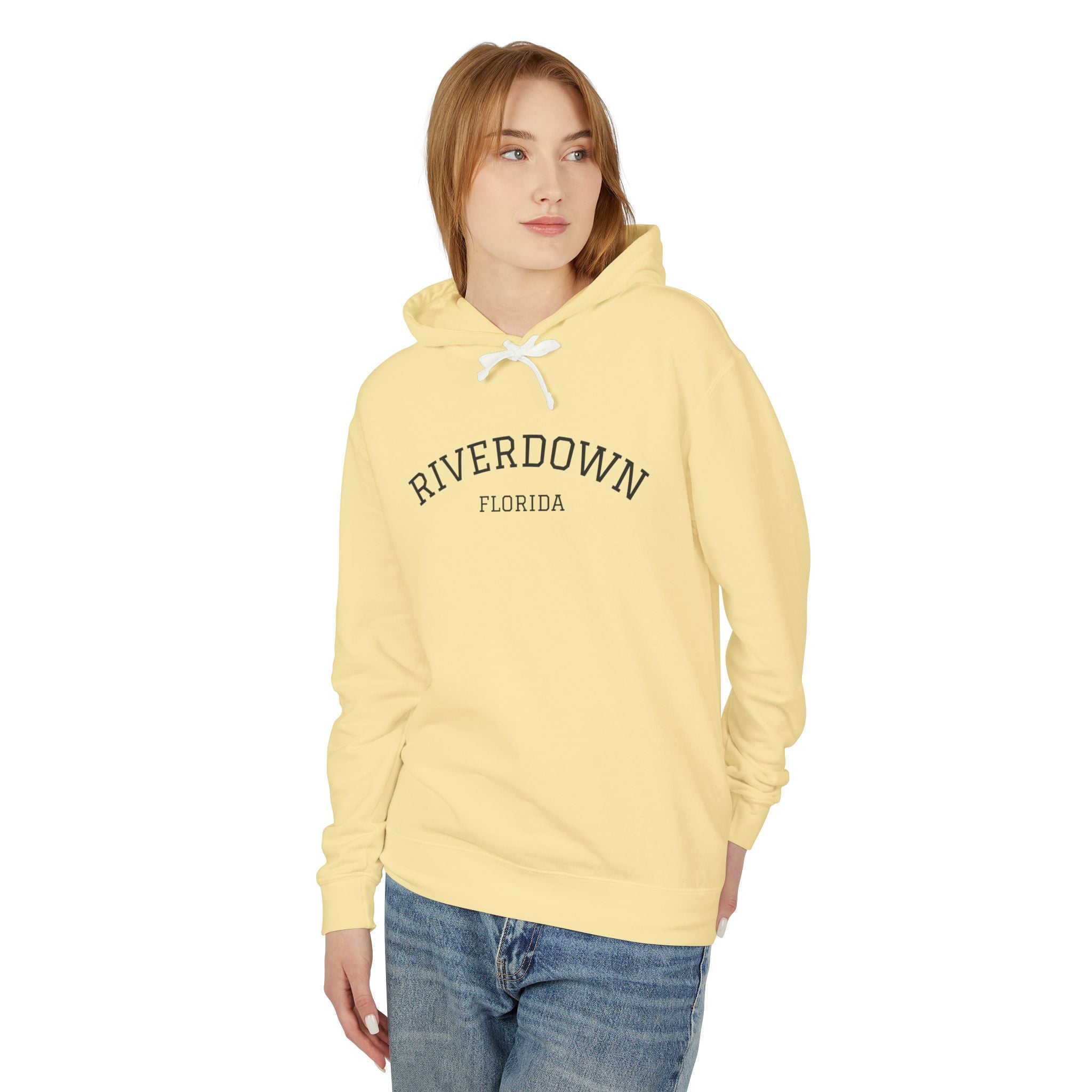 4 - Hoodie Multi Colors Collegiate Logo Hoodie — Lightweight Pastel Blue Sweatshirt