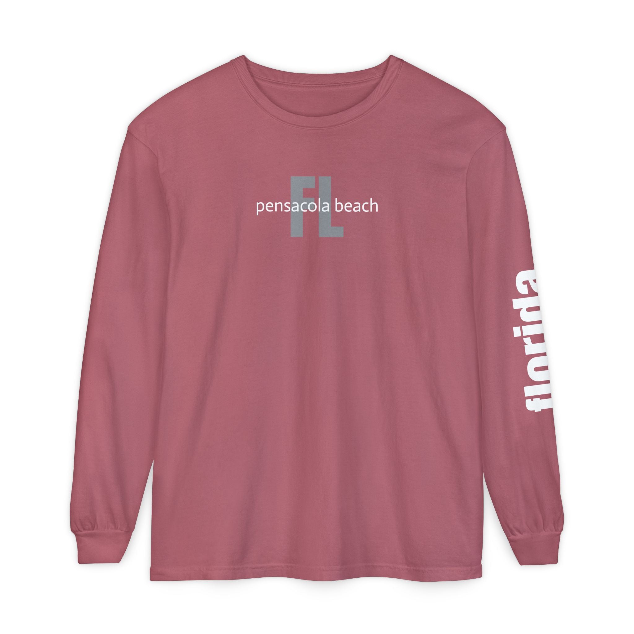 932 - Long Sleeve Tee Pensacola Beach Multi Colors — Florida Sleeve Graphic