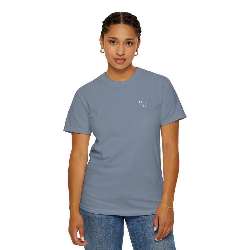 102 - Embroidered RD Logo T-Shirt — Soft Garment-Dyed Casual Tee
