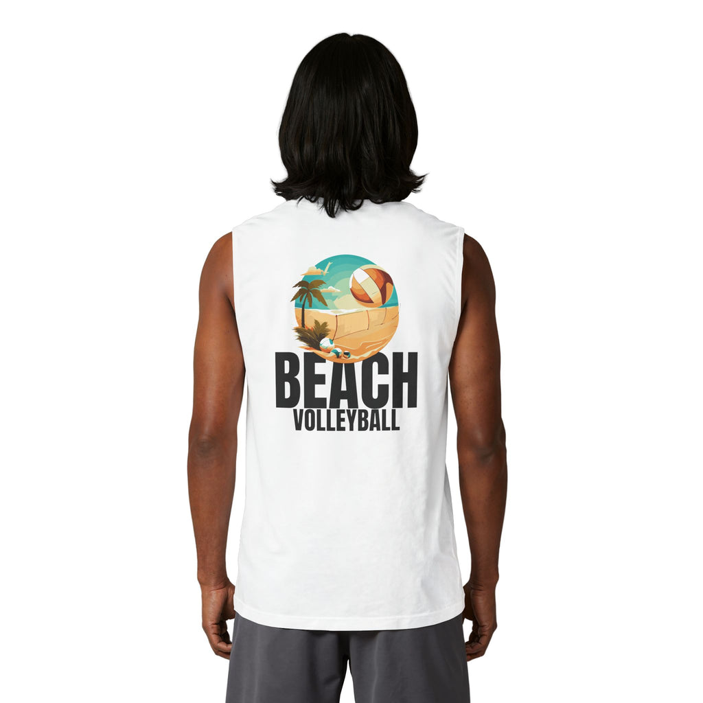 14 - Beach Volleyball Muscle Tank — Retro Palm Court Summer Tank Top