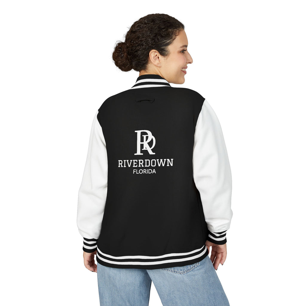52 - Jacket Letterman - Classic Black & White Varsity Style with 'R|D' Chest Logo