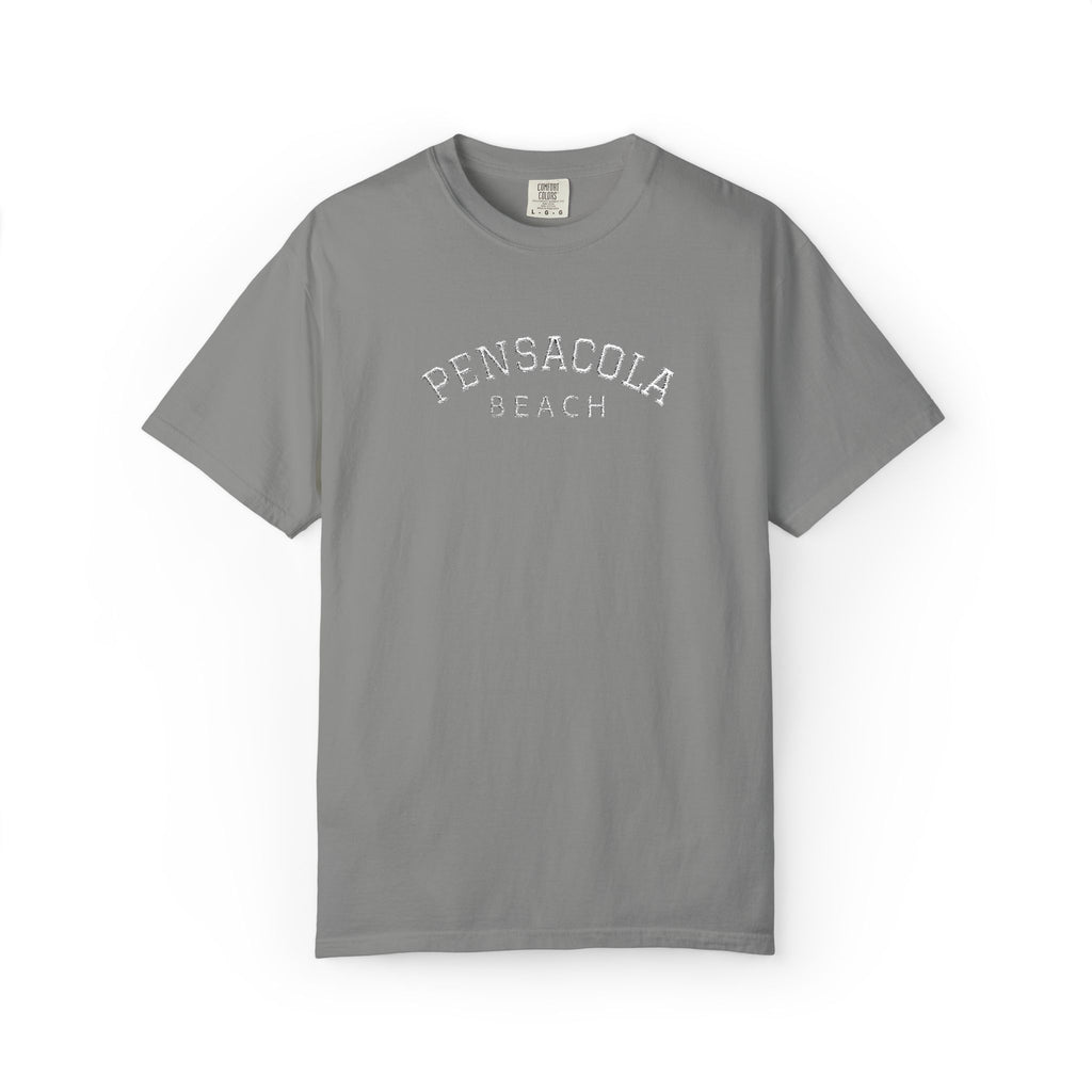 9311 - Embroidered Pensacola Beach Logo T-Shirt — Soft Garment-Dyed Casual Tee