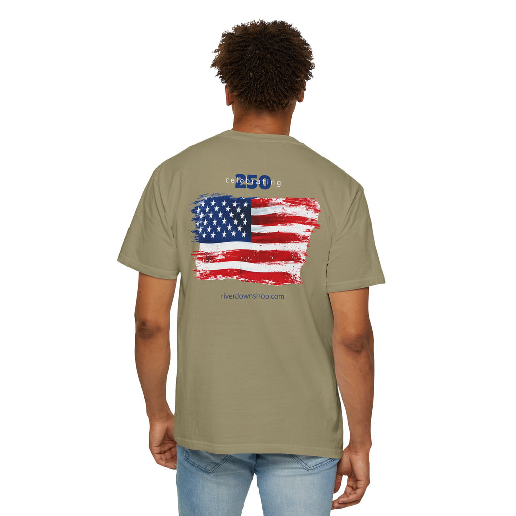 10 - Tee Multi Colors Bradenton USA Flag -  Minimalist Initials T-Shirt