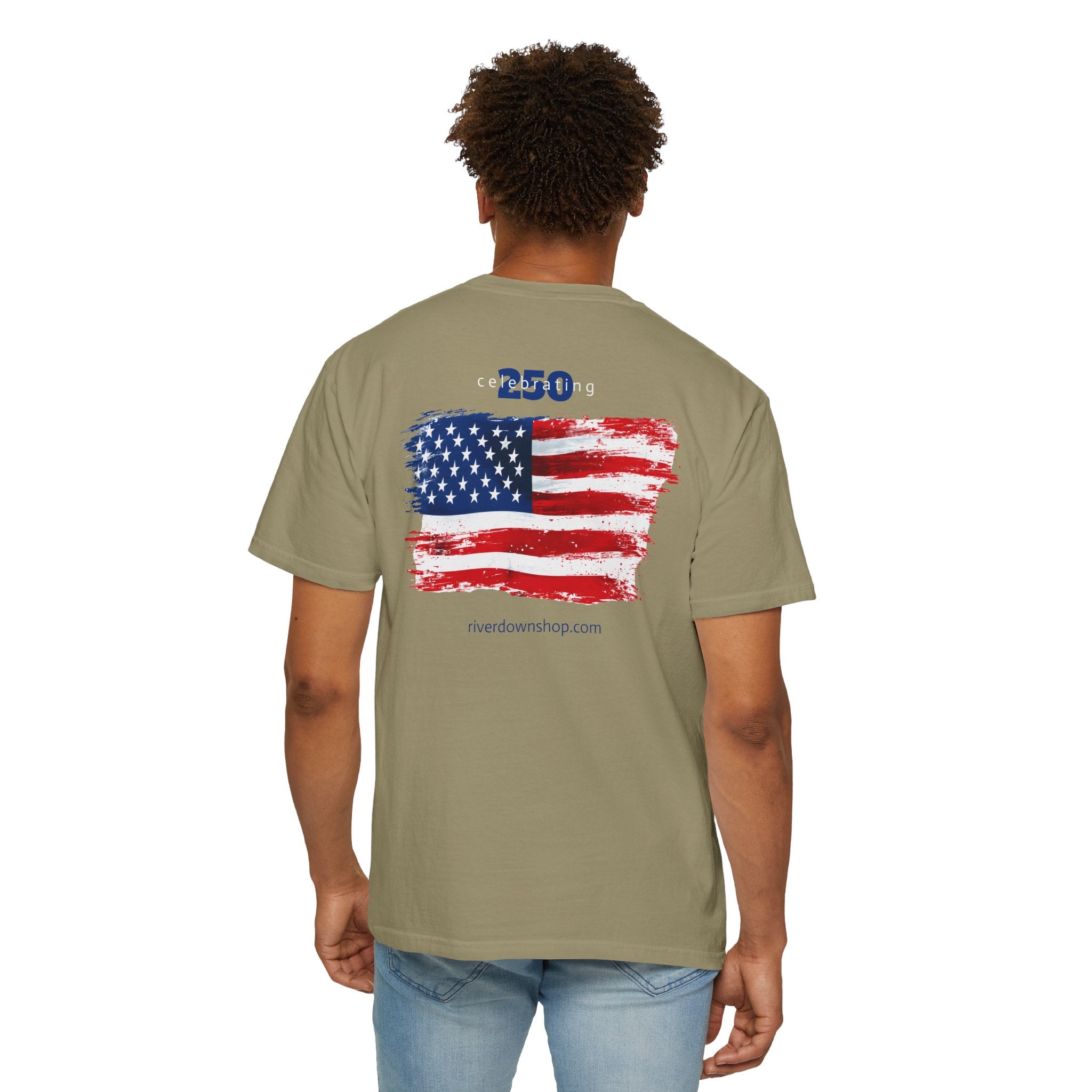 10 - Tee Multi Colors Bradenton USA Flag -  Minimalist Initials T-Shirt