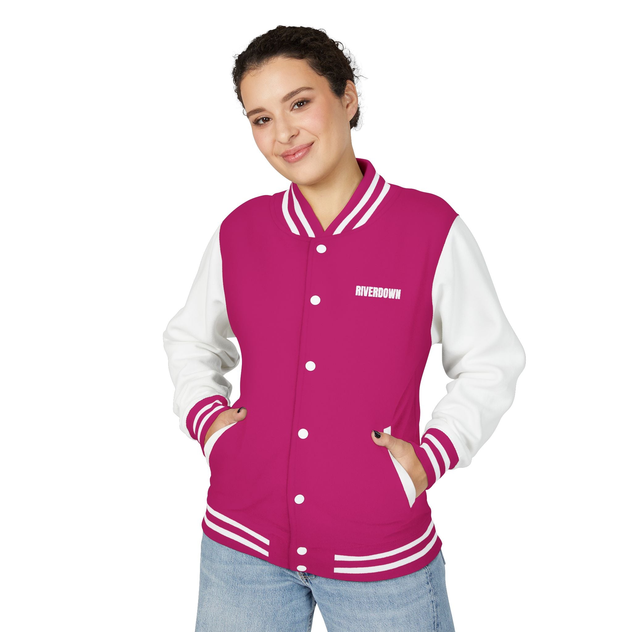 52 - Jacket Letterman - Classic Black & White Varsity Style with 'R|D' Chest Logo