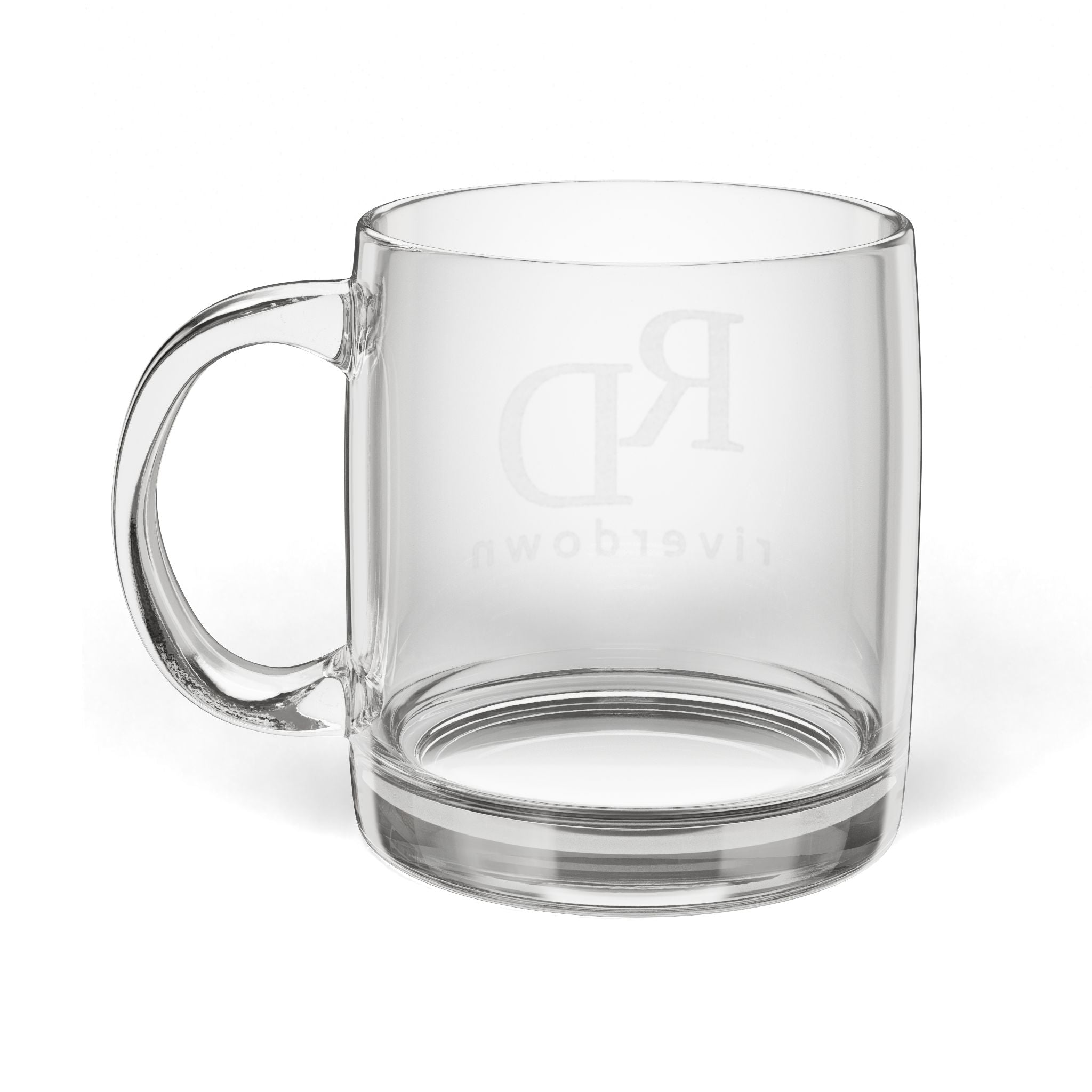 922 - Engraved Glass Coffee Mug — 12.25oz Clear Personalized Mug