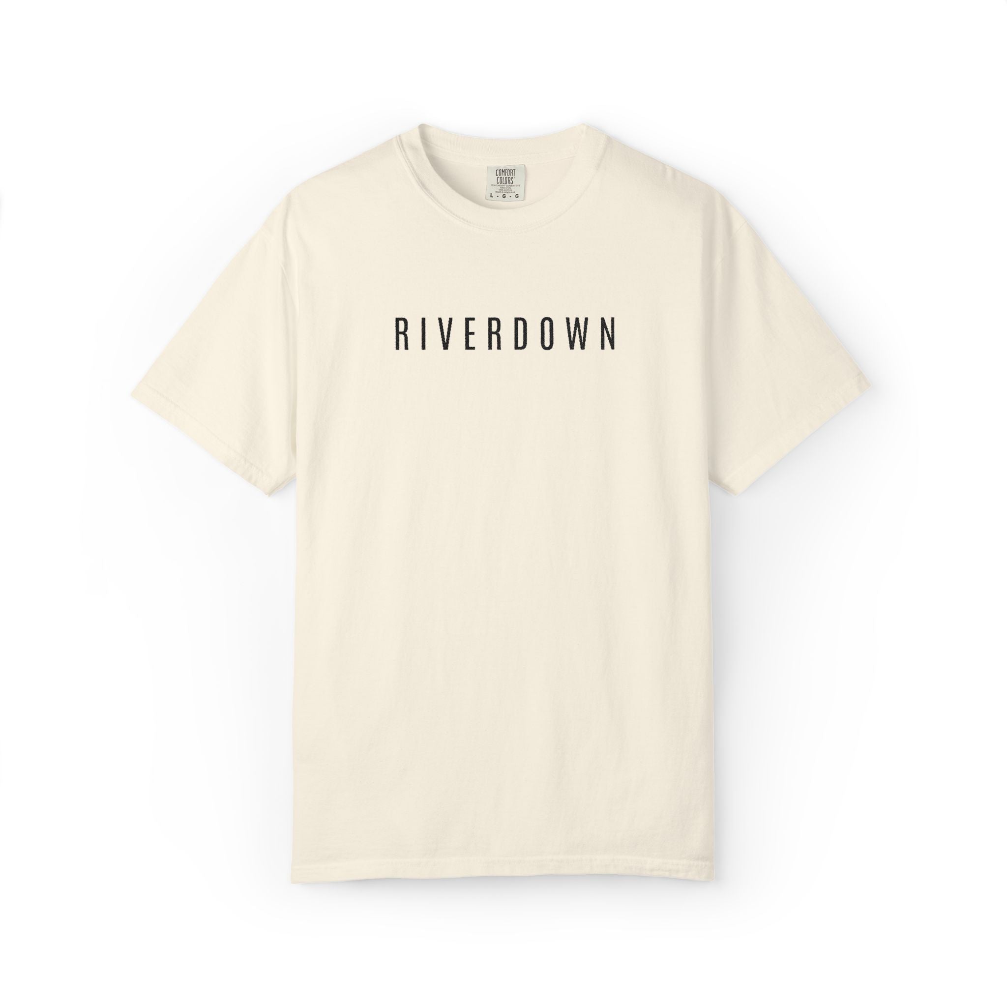 102 - Embroidered RIVERDOWN T-Shirt — Soft Garment-Dyed Casual Tee