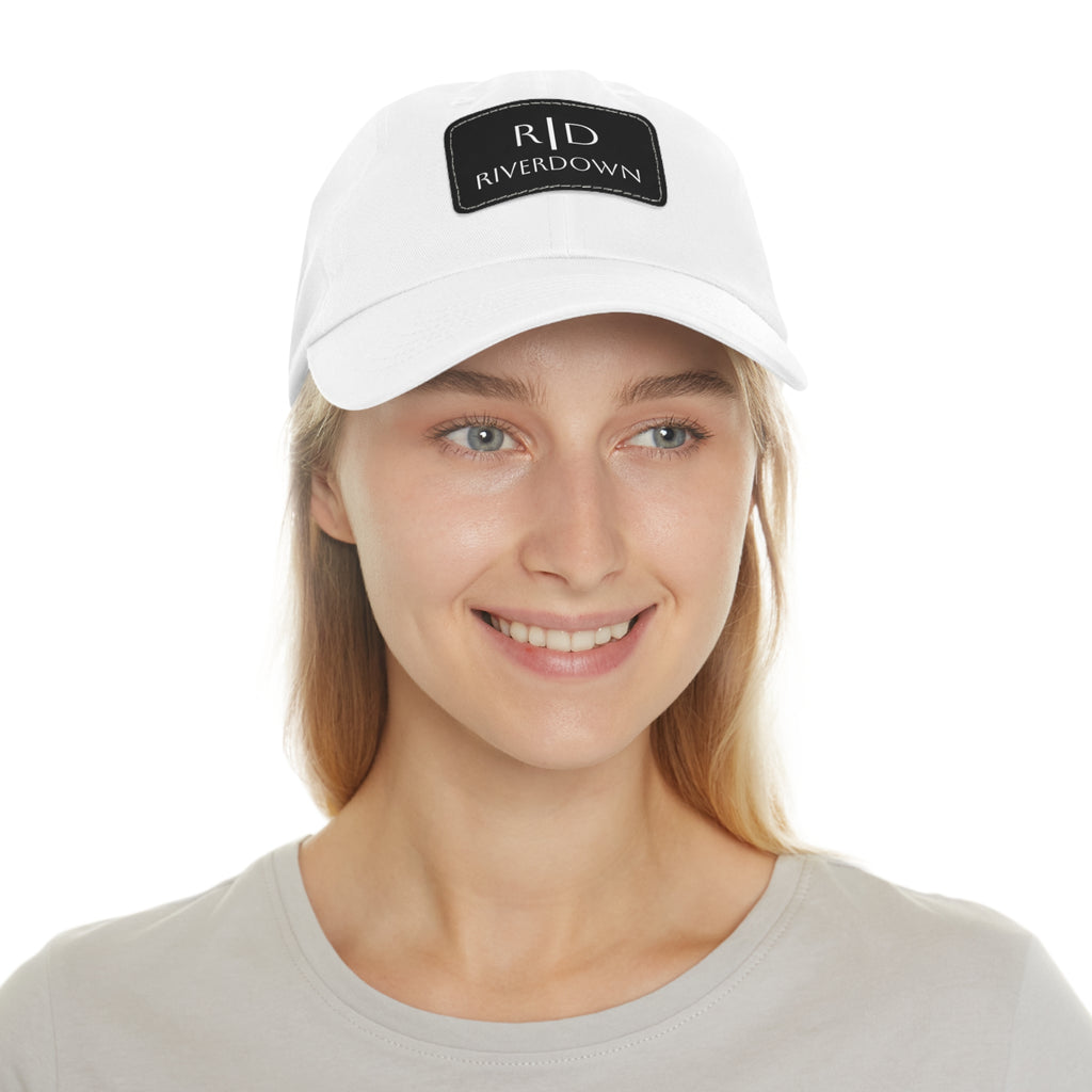 92 - Dad Hat with Leather Patch Multi Color (Rectangle)