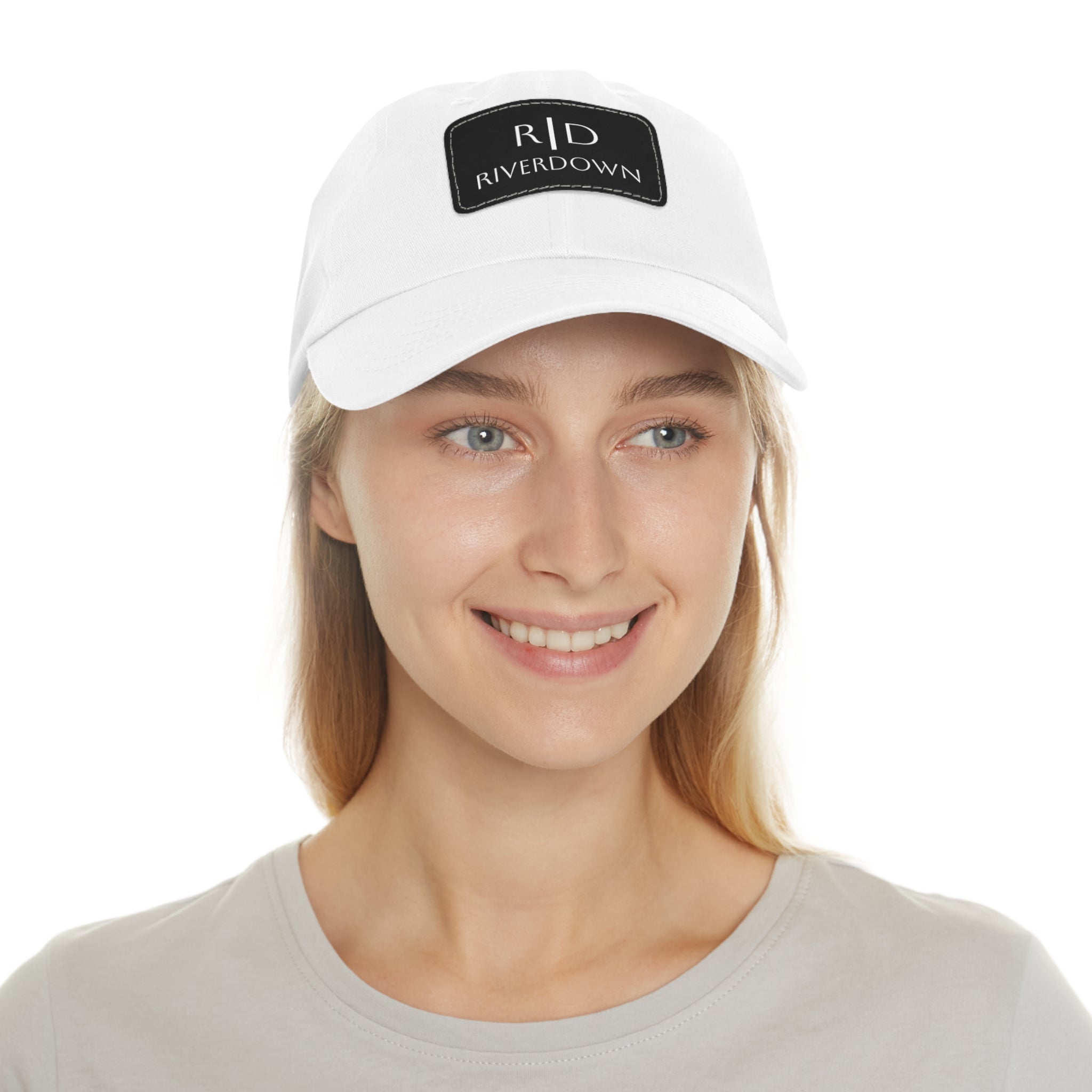 92 - Dad Hat with Leather Patch Multi Color (Rectangle)