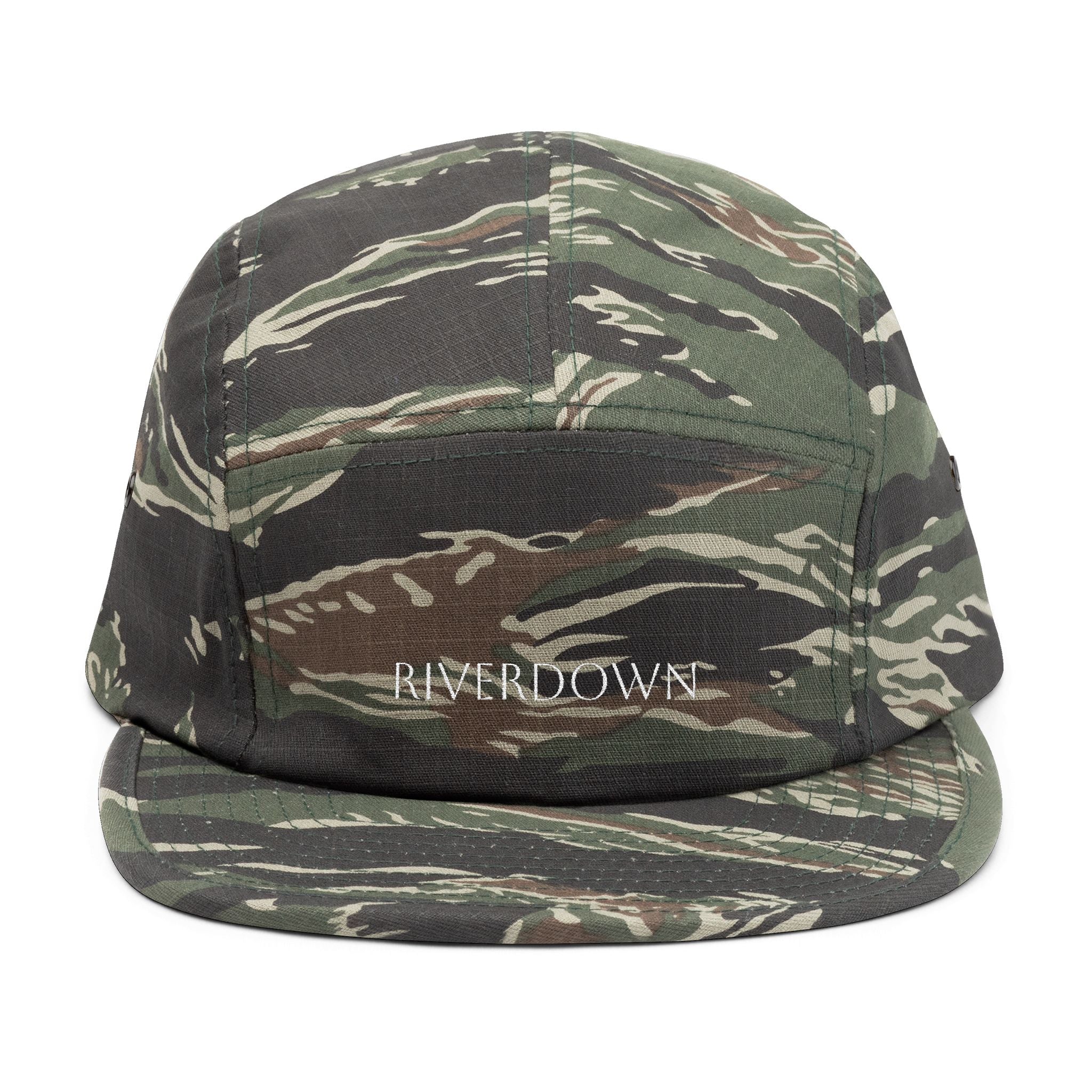 92 - Riverdown Embroidered 5-Panel Cap — Minimal Logo Hat for Everyday Wear