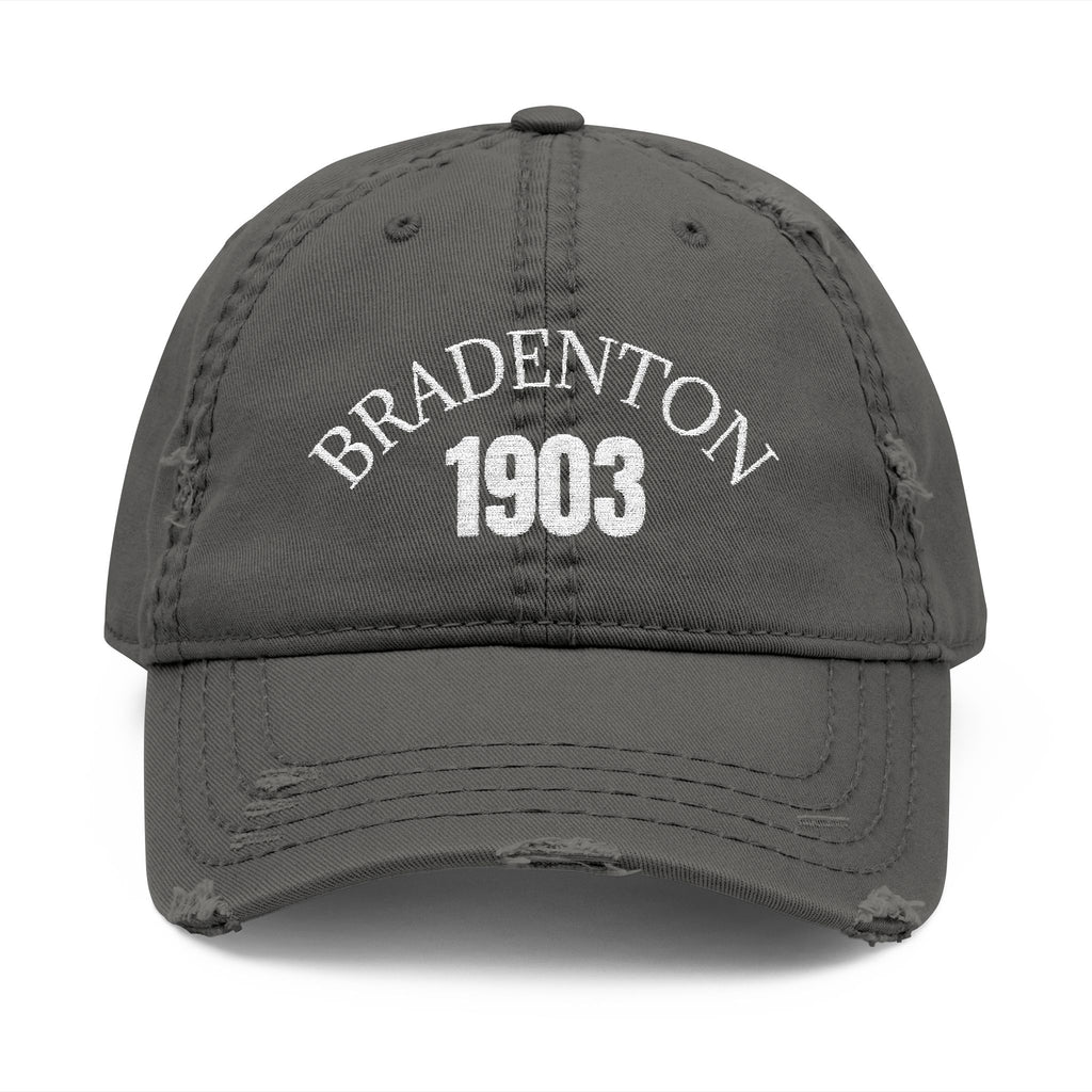 92 - 1903 Bradenton Embroidered Distressed Dad Hat - Embroidered Vintage Beach Cap