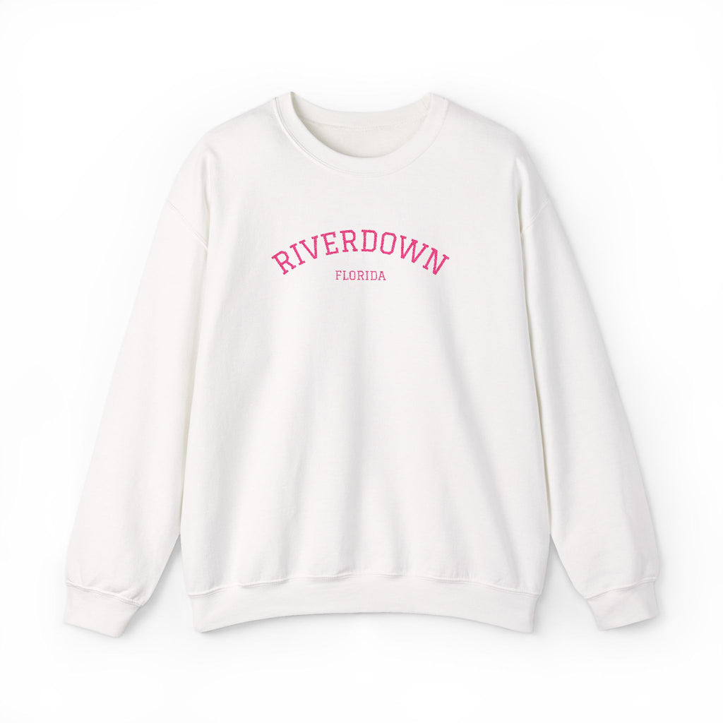 3 - Lettering in Pink Embroidered Unisex Heavy Blend™ Crewneck Sweatshirt