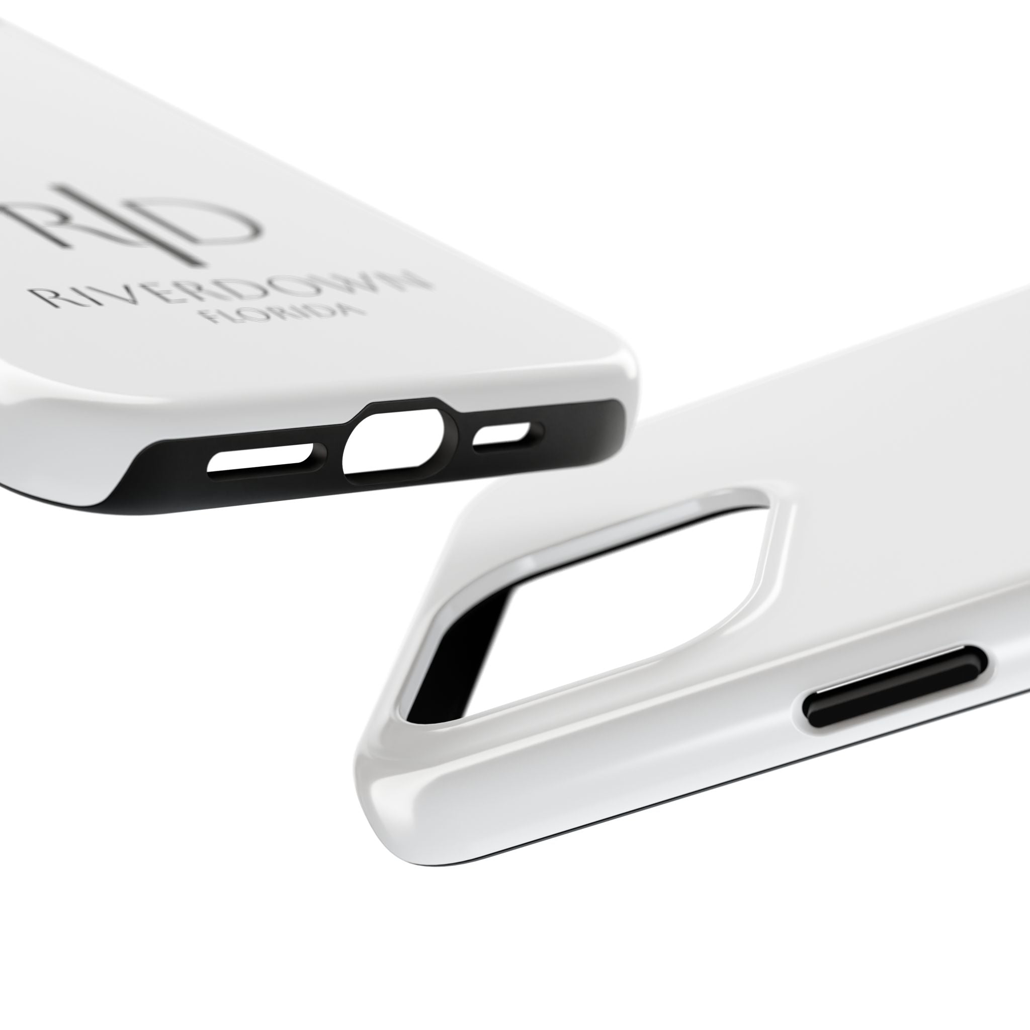 924 - Phone Case White Cap — Durable Protective Phone Cover with Monogram Logo