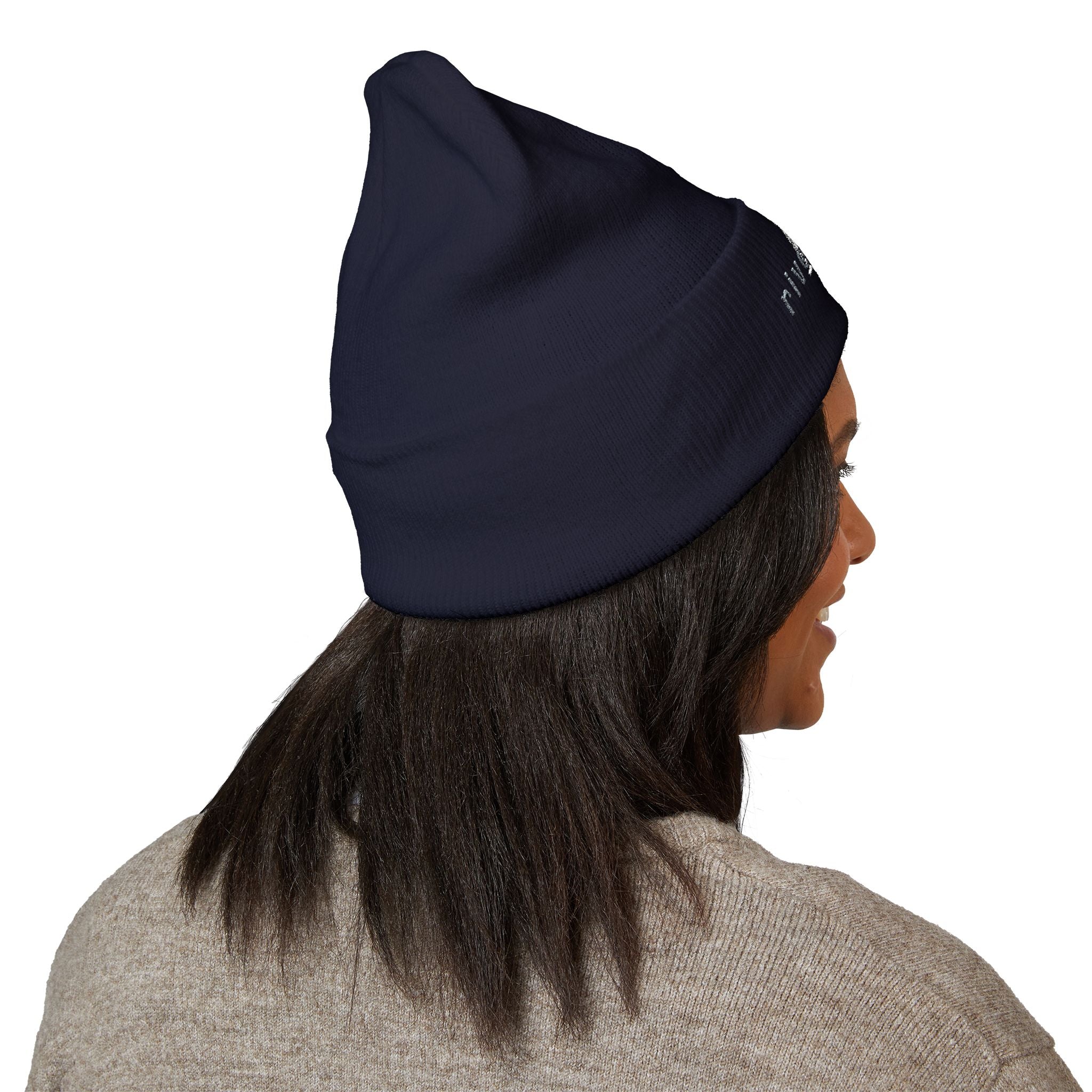 92 - RD Embroidered Cuffed Beanie — Classic Knit Hat, Bold Yellow