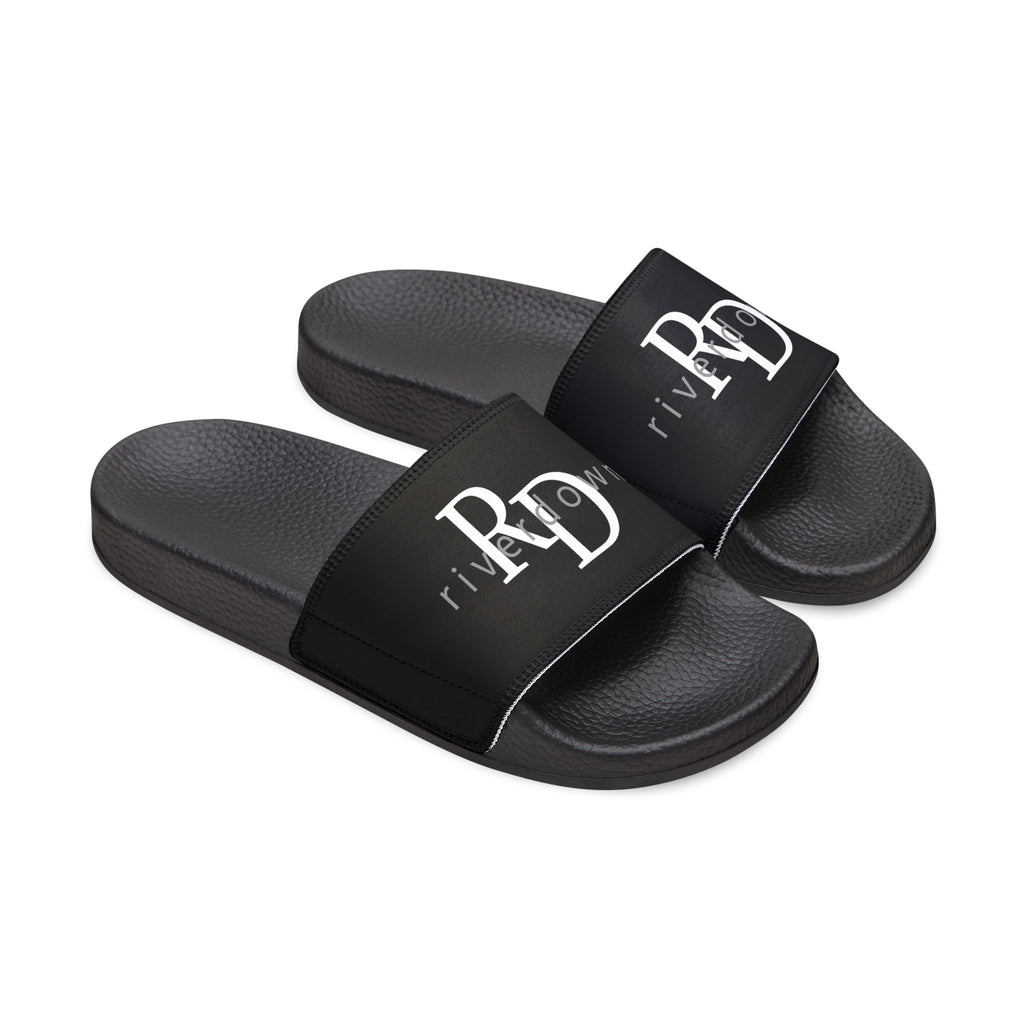 81 - Women's Removable-Strap Sandals – Black Slide Sandals with Interchangeable Strap