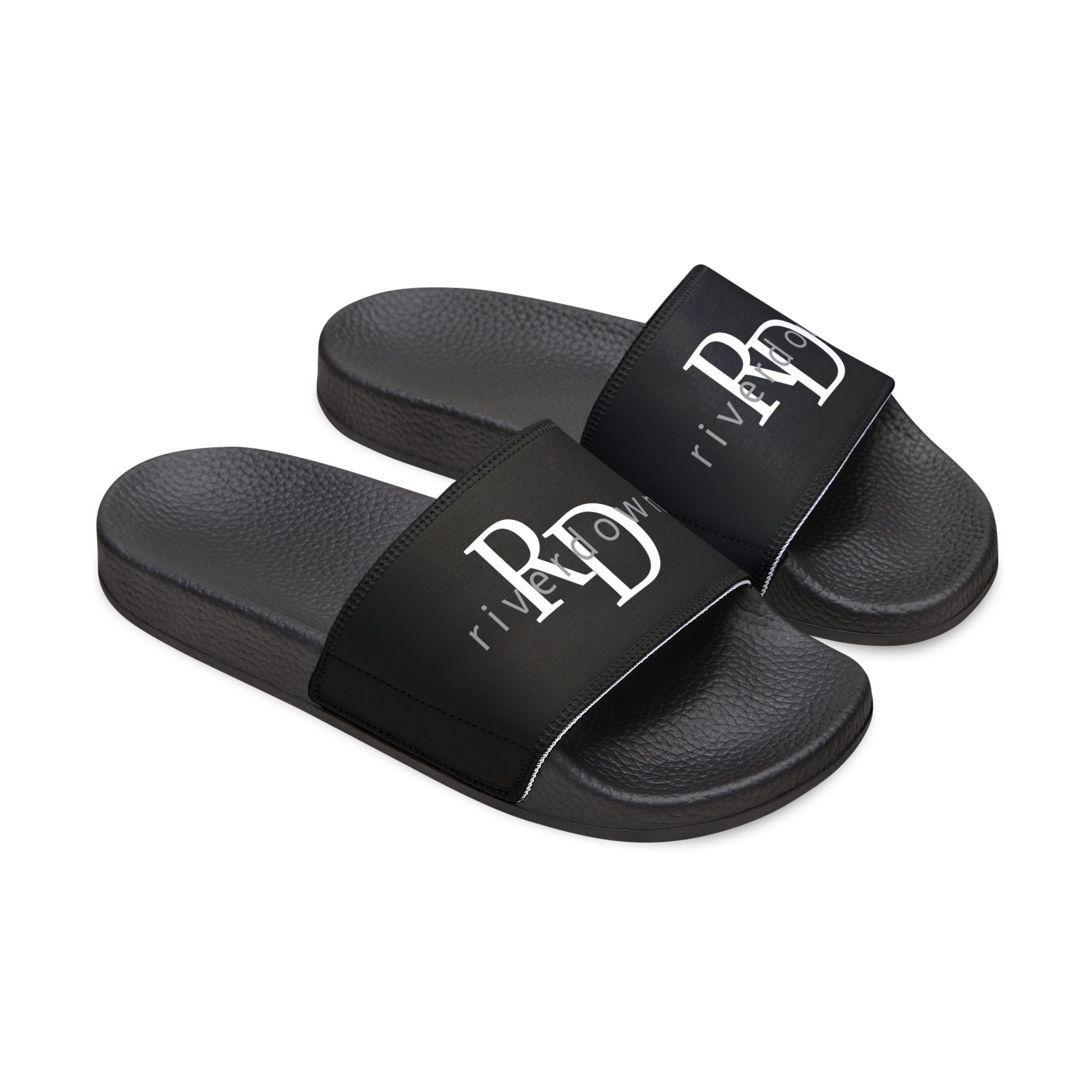 81 - Women's Removable-Strap Sandals – Black Slide Sandals with Interchangeable Strap