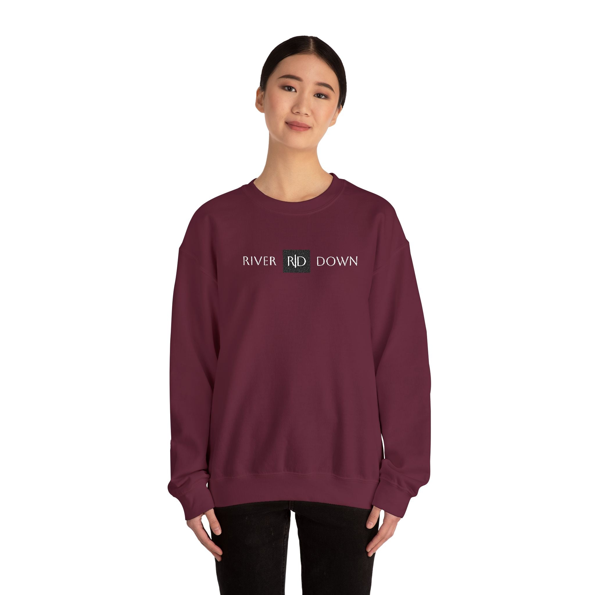 3 - Sweatshirt Embroidered Square RD Minimal Graphic Crewneck Sweatshirt — Small Black Patch Logo