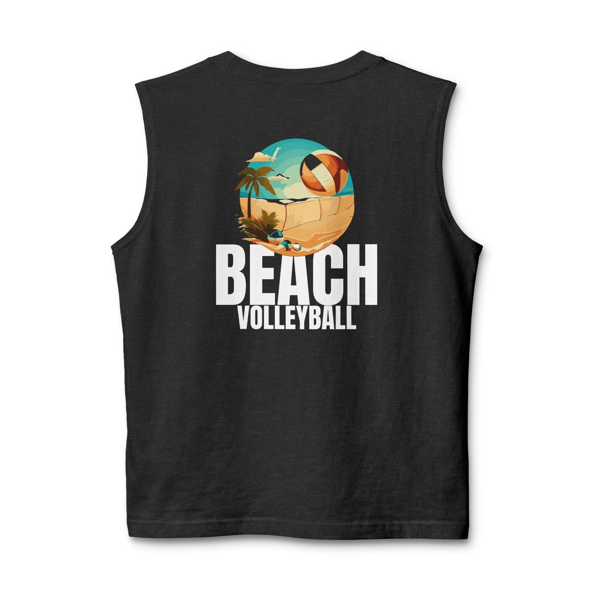 14 - Beach Volleyball Muscle Tank — Retro Palm Court Summer Tank Top