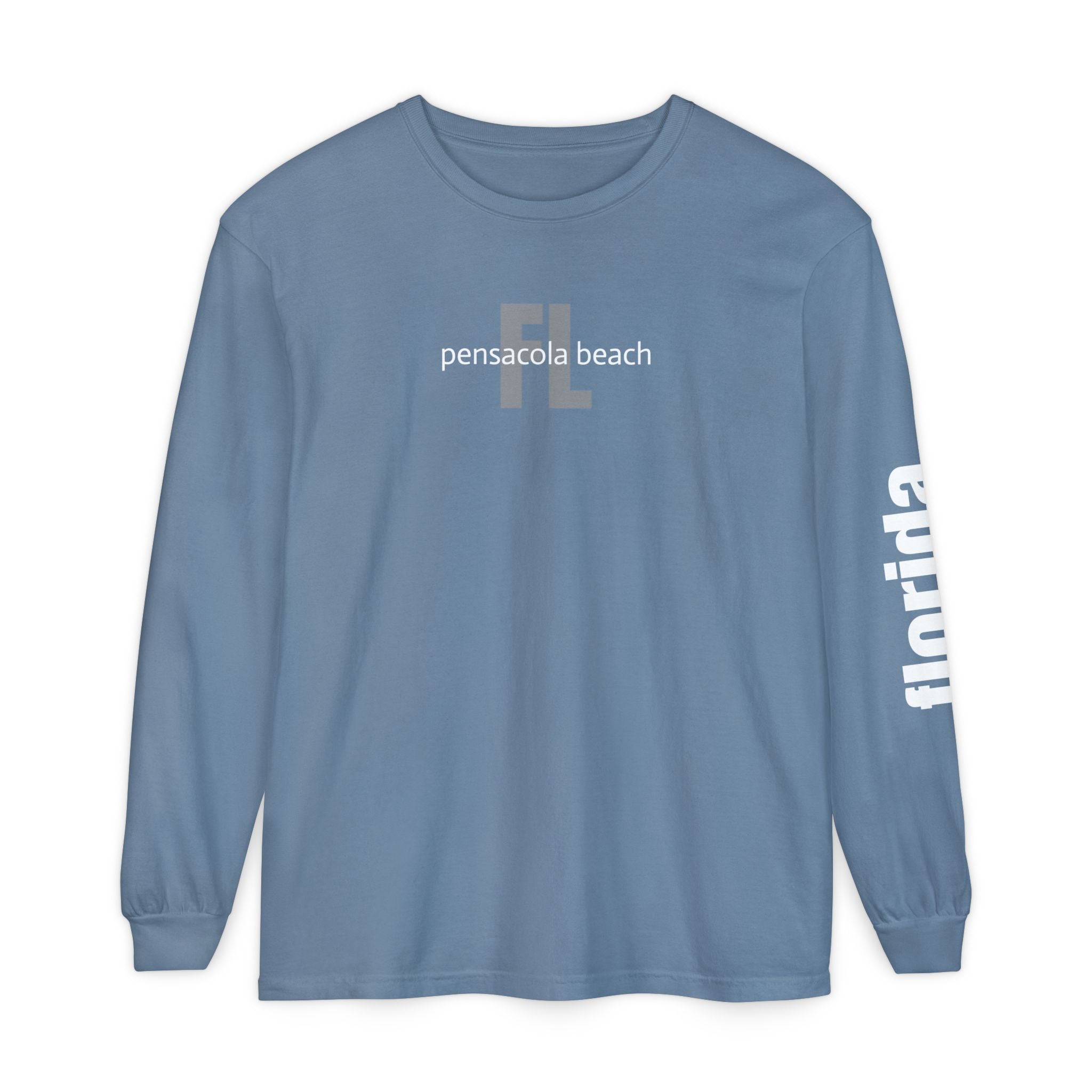 932 - Long Sleeve Tee Pensacola Beach Multi Colors — Florida Sleeve Graphic