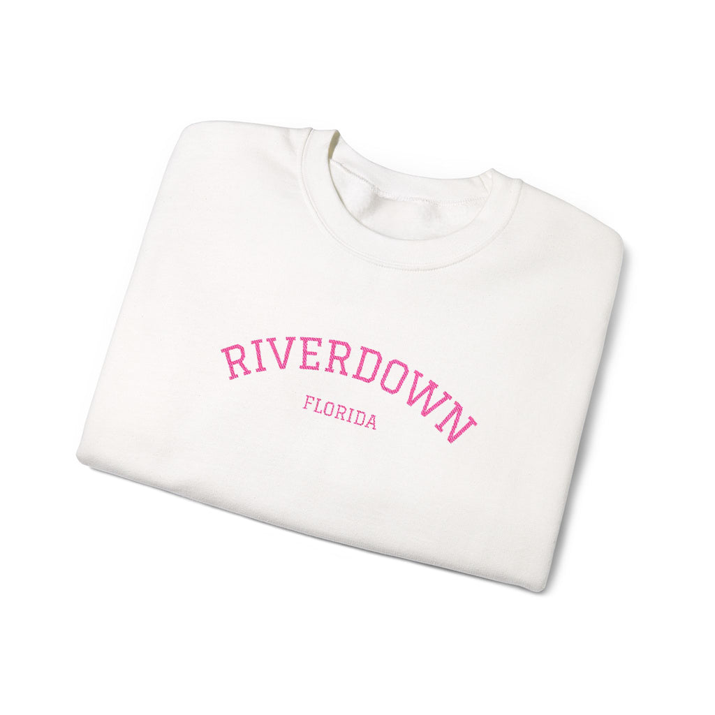 3 - Lettering in Pink Embroidered Unisex Heavy Blend™ Crewneck Sweatshirt