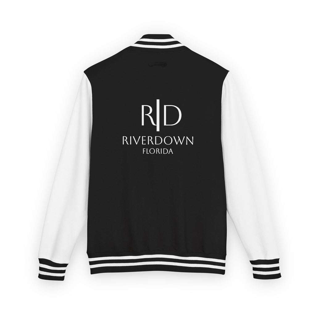 52 - Jacket Letterman - Classic Black & White Varsity Style with 'R|D' Chest Logo
