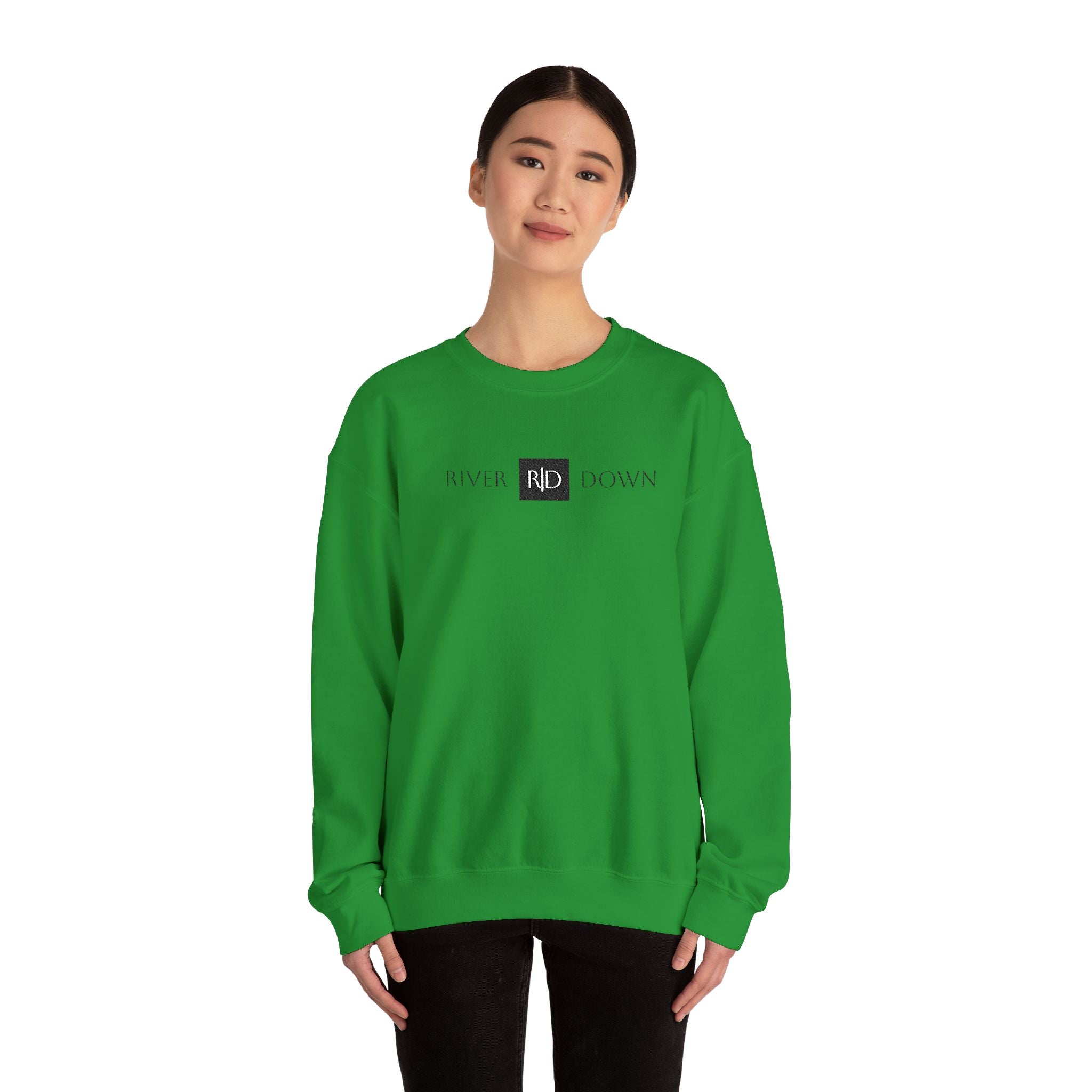 3 - Sweatshirt Embroidered Square RD Minimal Graphic Crewneck Sweatshirt — Small Black Patch Logo