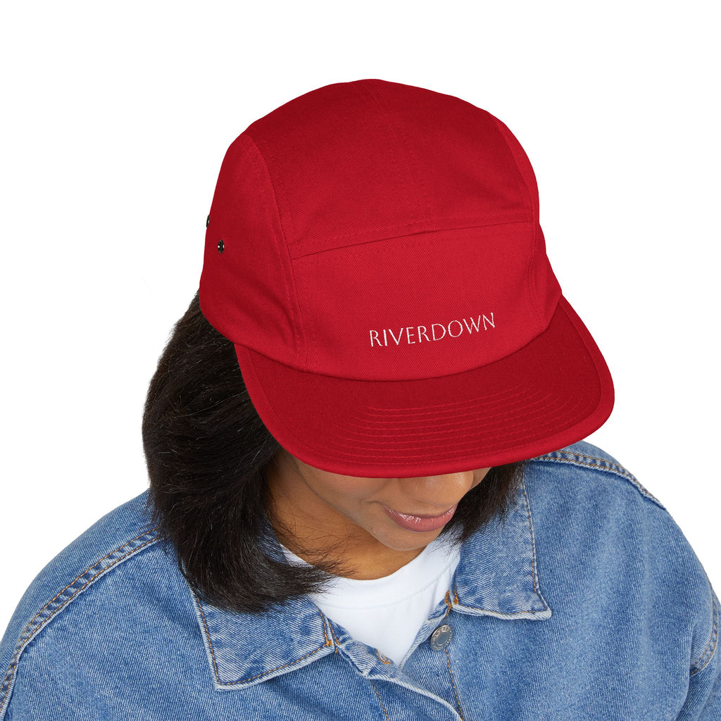92 - Riverdown Embroidered 5-Panel Cap — Minimal Logo Hat for Everyday Wear