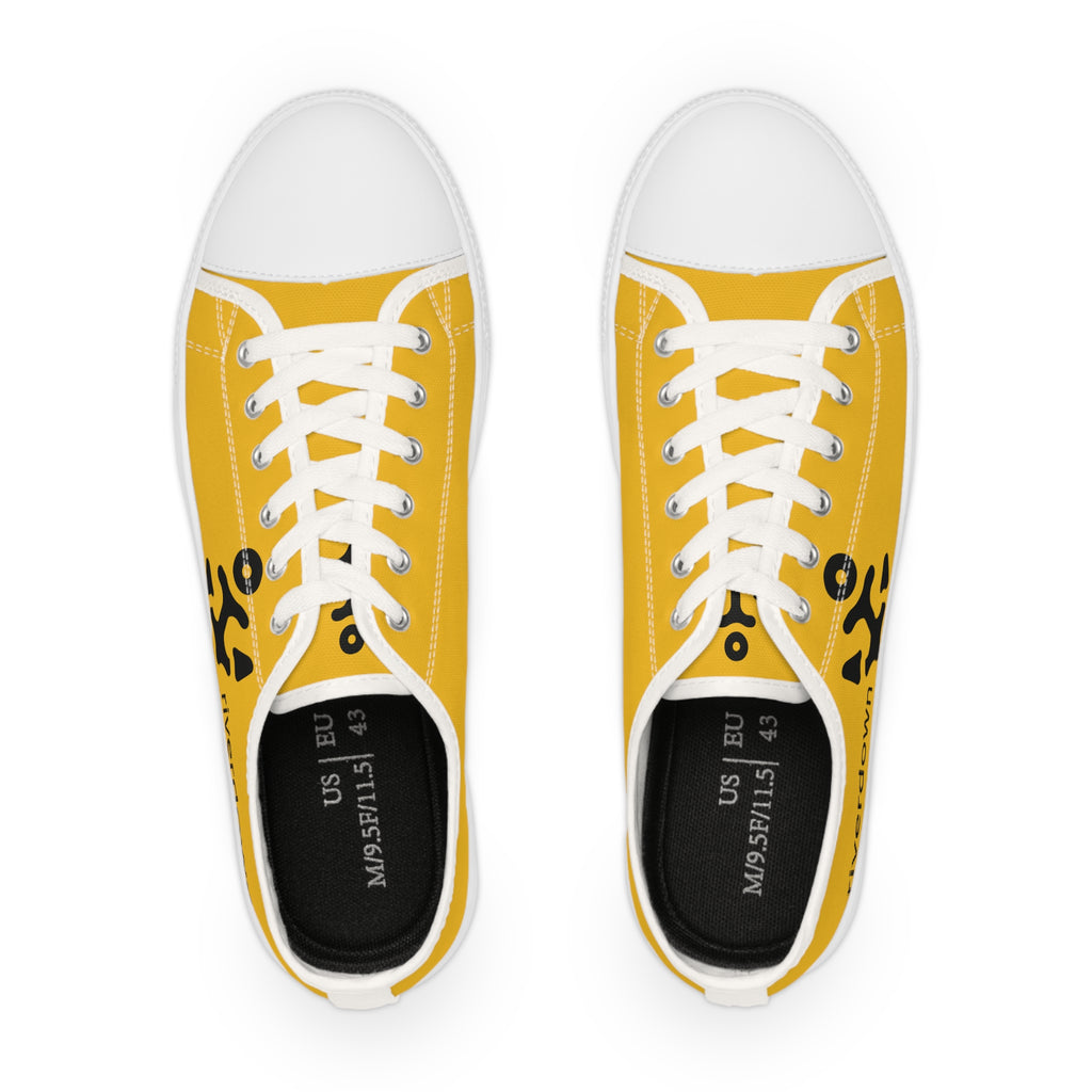 81 - Men's Low Top Sneakers — Minimal Black Abstract Design