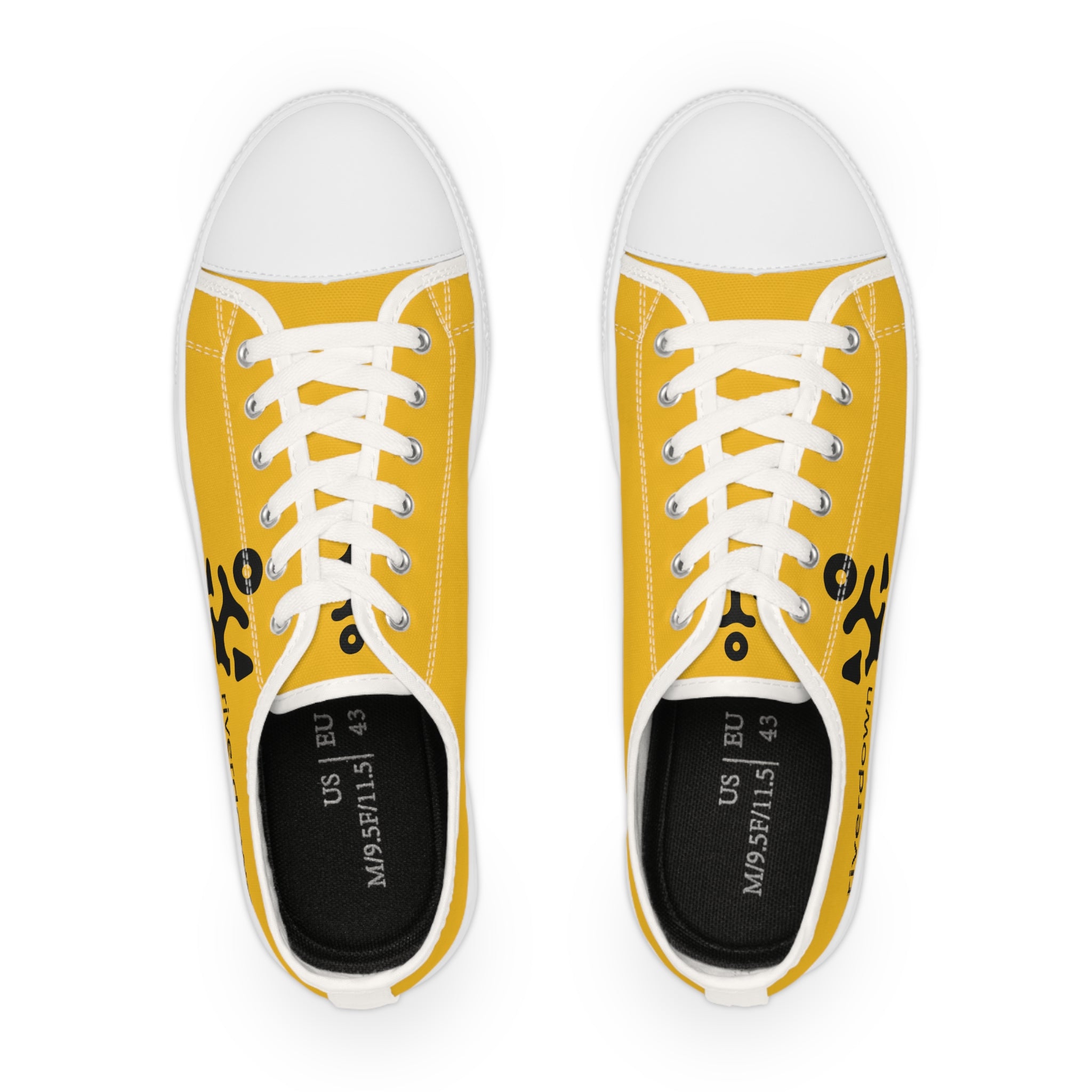 81 - Men's Low Top Sneakers — Minimal Black Abstract Design
