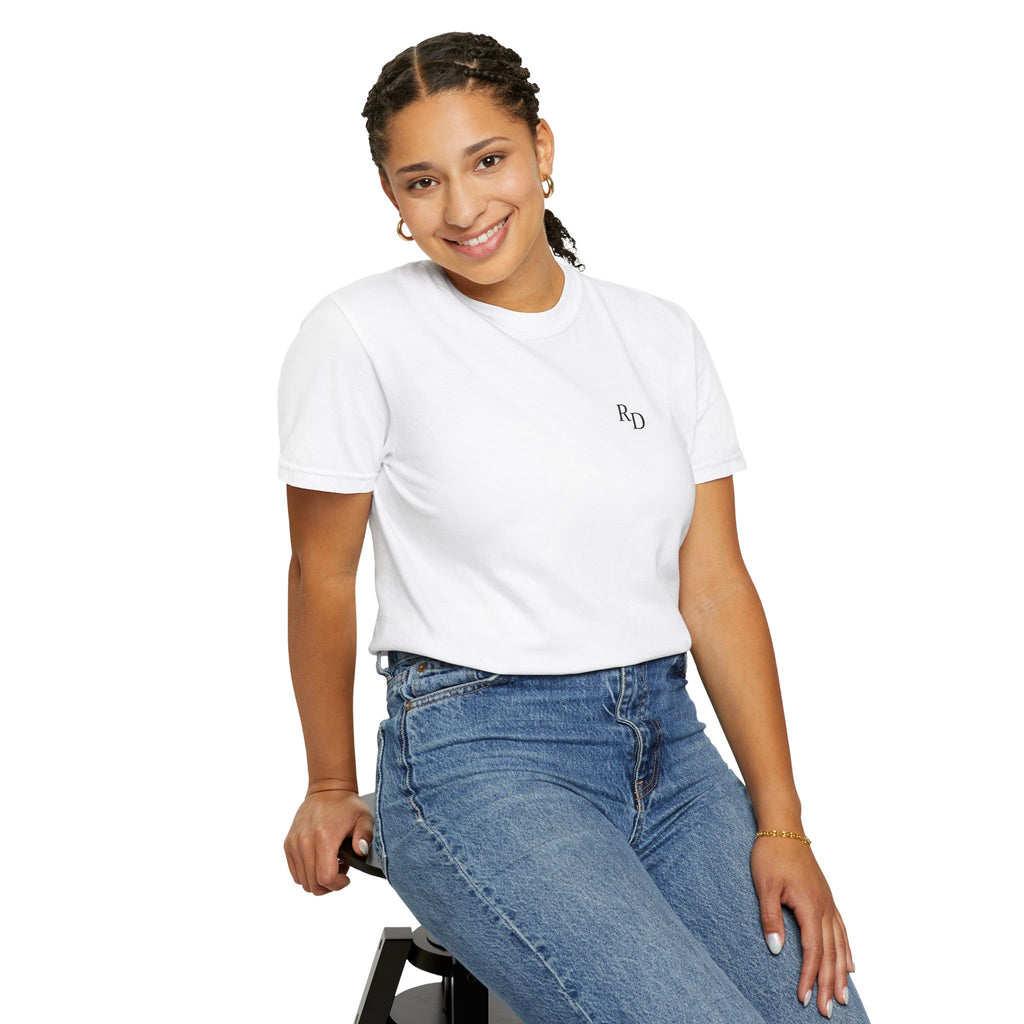 102 - Embroidered RD Logo T-Shirt — Soft Garment-Dyed Casual Tee