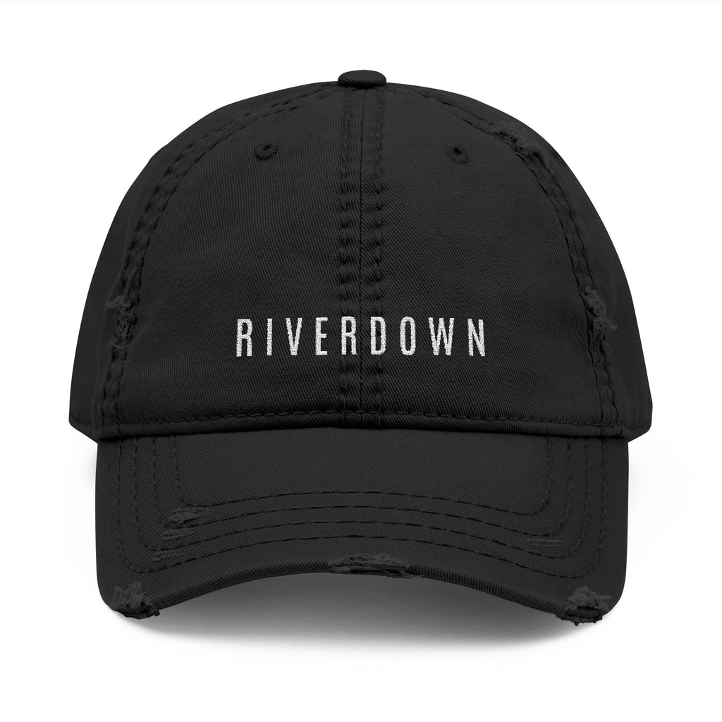 92 - Riverdown Embroidered Distressed Dad Hat - Embroidered Vintage Beach Cap