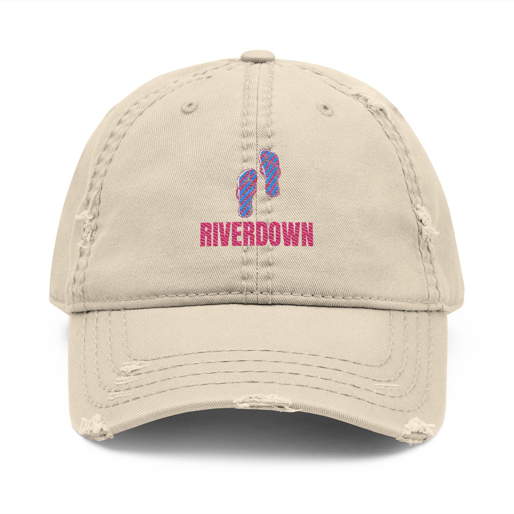 92 - Riverdown Embroidered Distressed Dad Hat — Vintage Music Note Cap