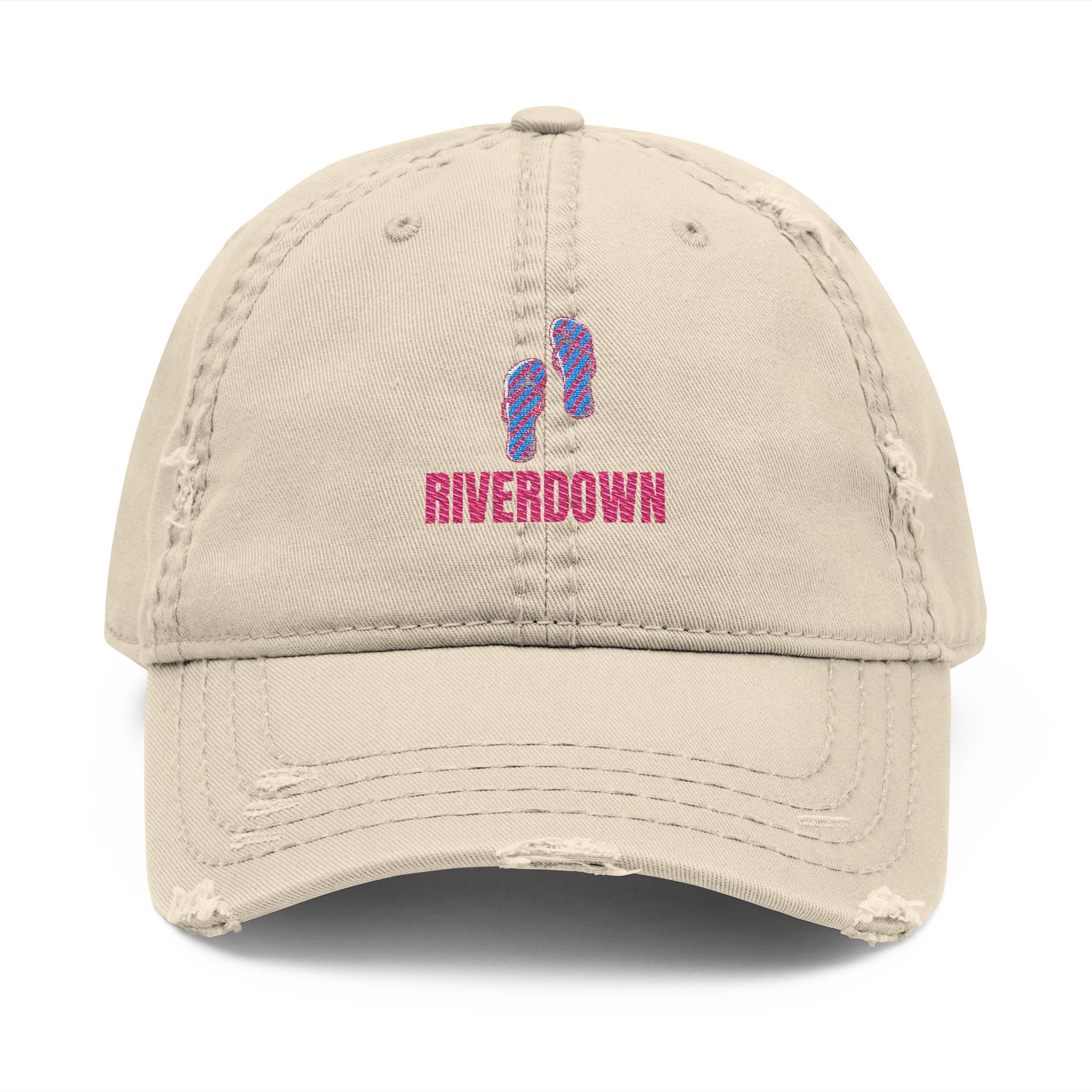 92 - Riverdown Embroidered Distressed Dad Hat — Vintage Music Note Cap
