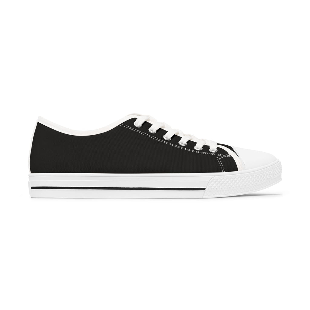 81 - Women's Night Low Top Sneakers — Minimal White Canvas Sneakers with 'RIVERDOWN' Side Text