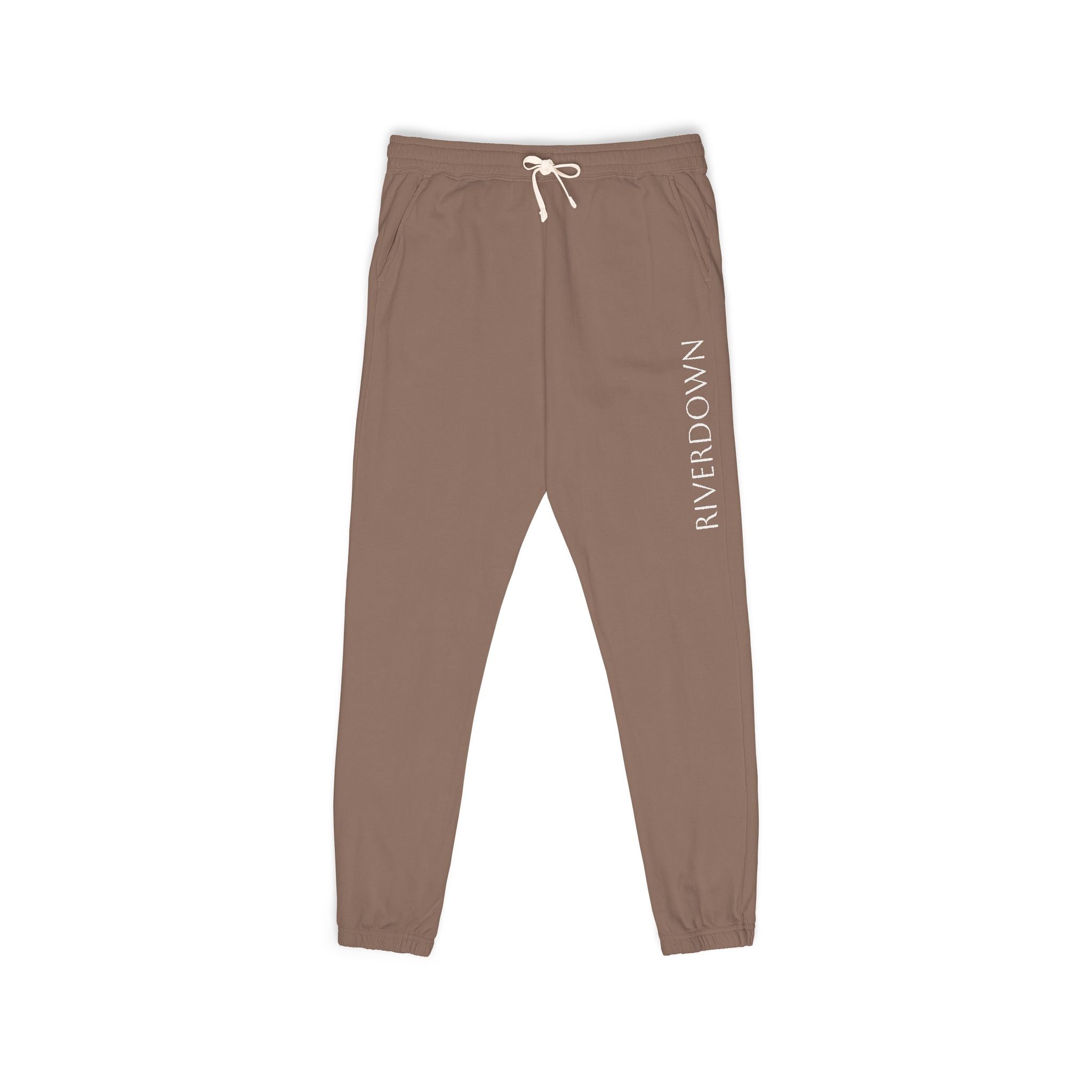 6 - Pants Sweats Vertical Script Multi Colors Joggers — Cozy Garment-Dyed Fleece Sweatpants with Side Text