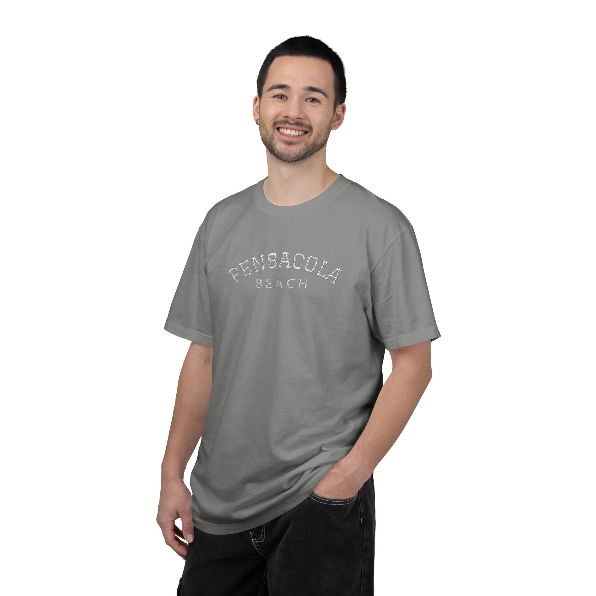 9311 - Embroidered Pensacola Beach Logo T-Shirt — Soft Garment-Dyed Casual Tee