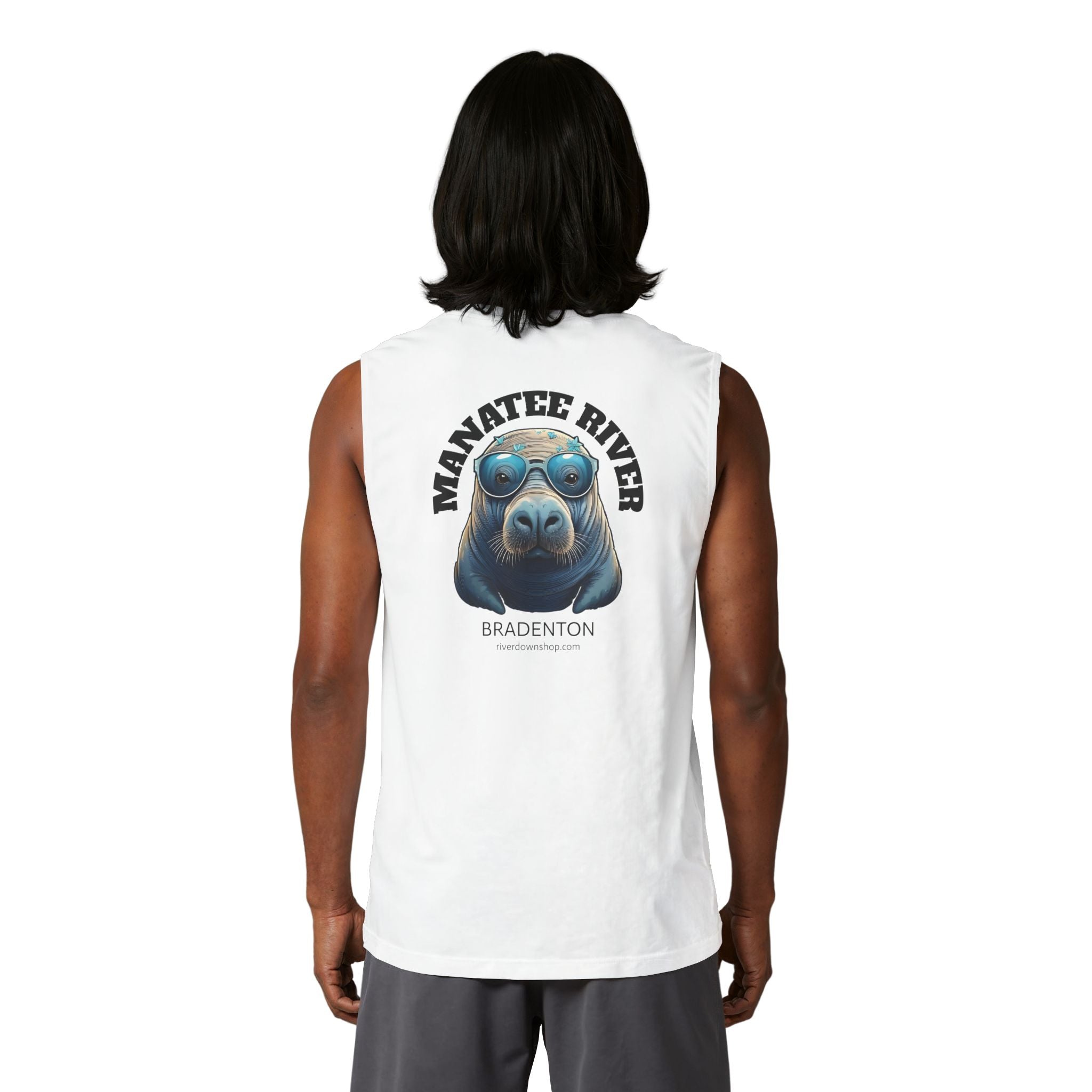 14 - Manatee Muscle Tank — Retro Palm Court Summer Tank Top