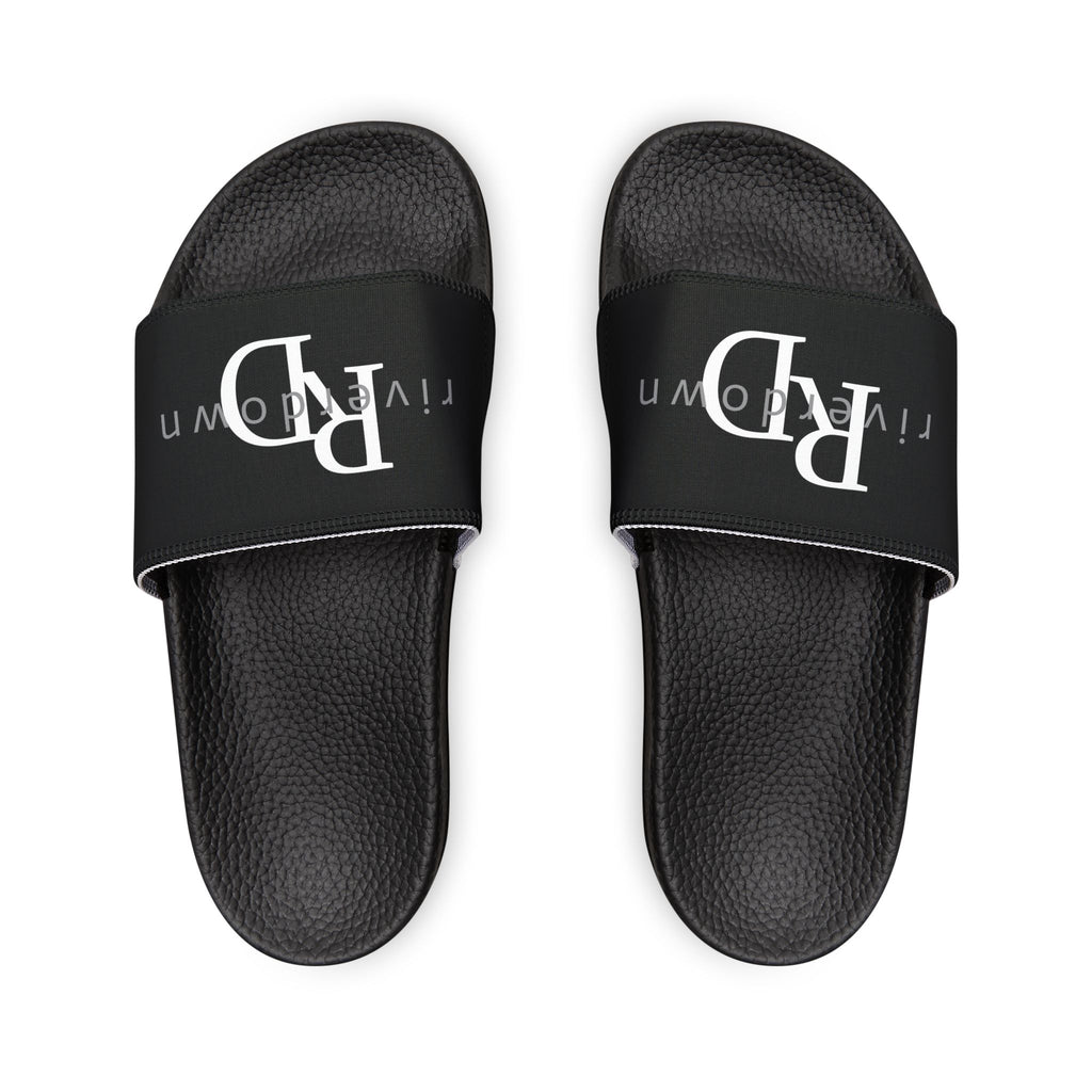 81 - Women's Removable-Strap Sandals – Black Slide Sandals with Interchangeable Strap