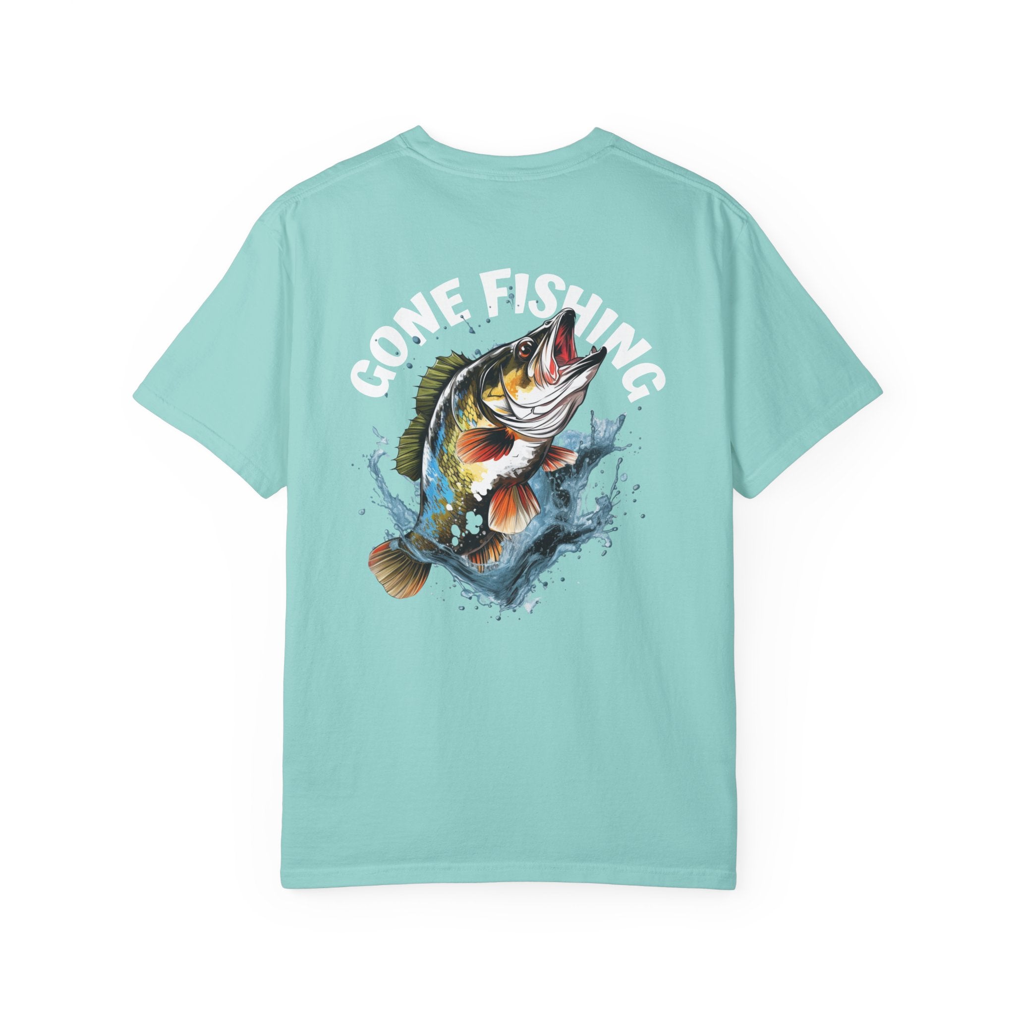 10 - Tee Multi Colors Gone Fishing -  Minimalist Initials T-Shirt