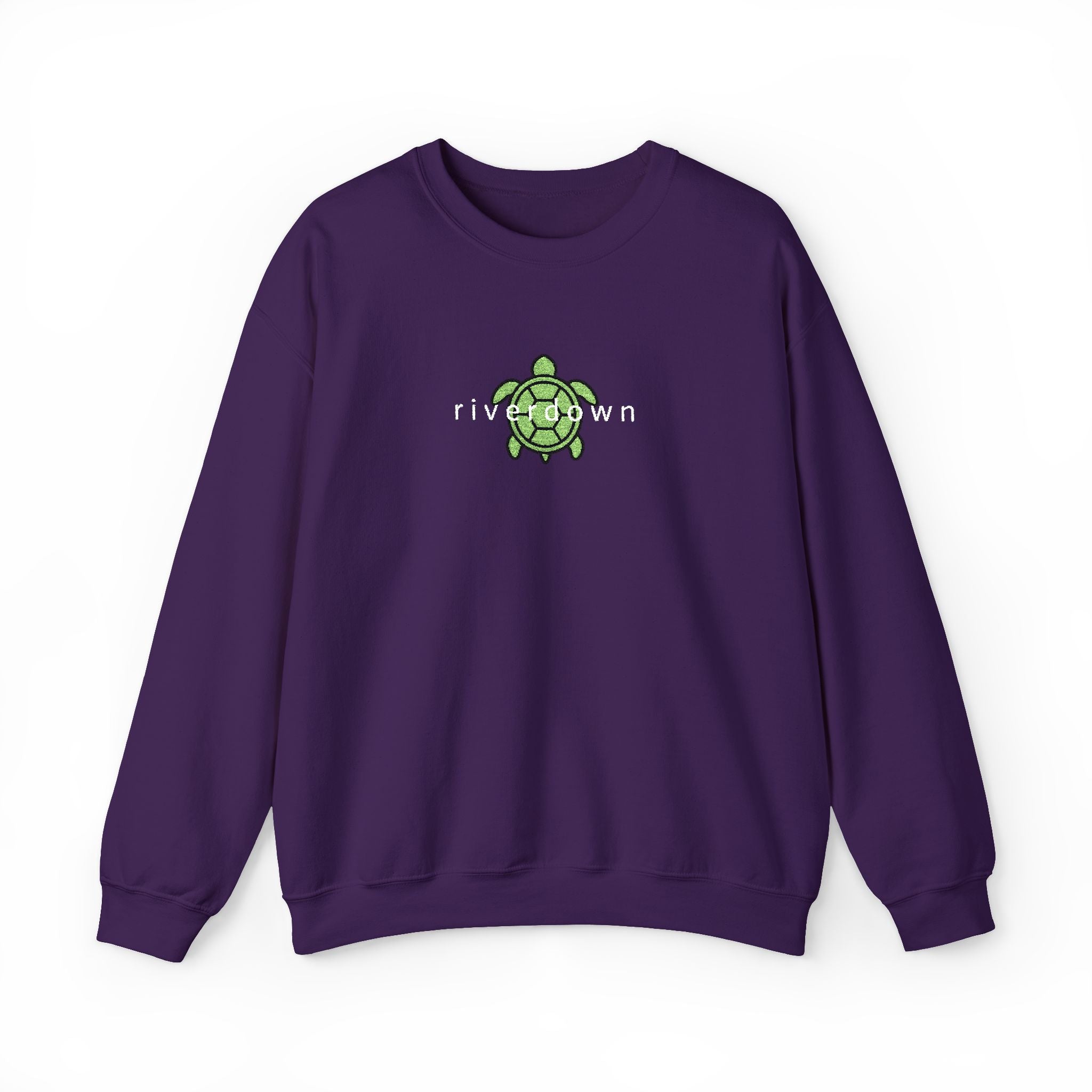 3 - Crewneck Embroidered Sea Turtle Sweatshirt —Anchor  'Riverdown' Anchor Logo Minimalist Nautical Pullover