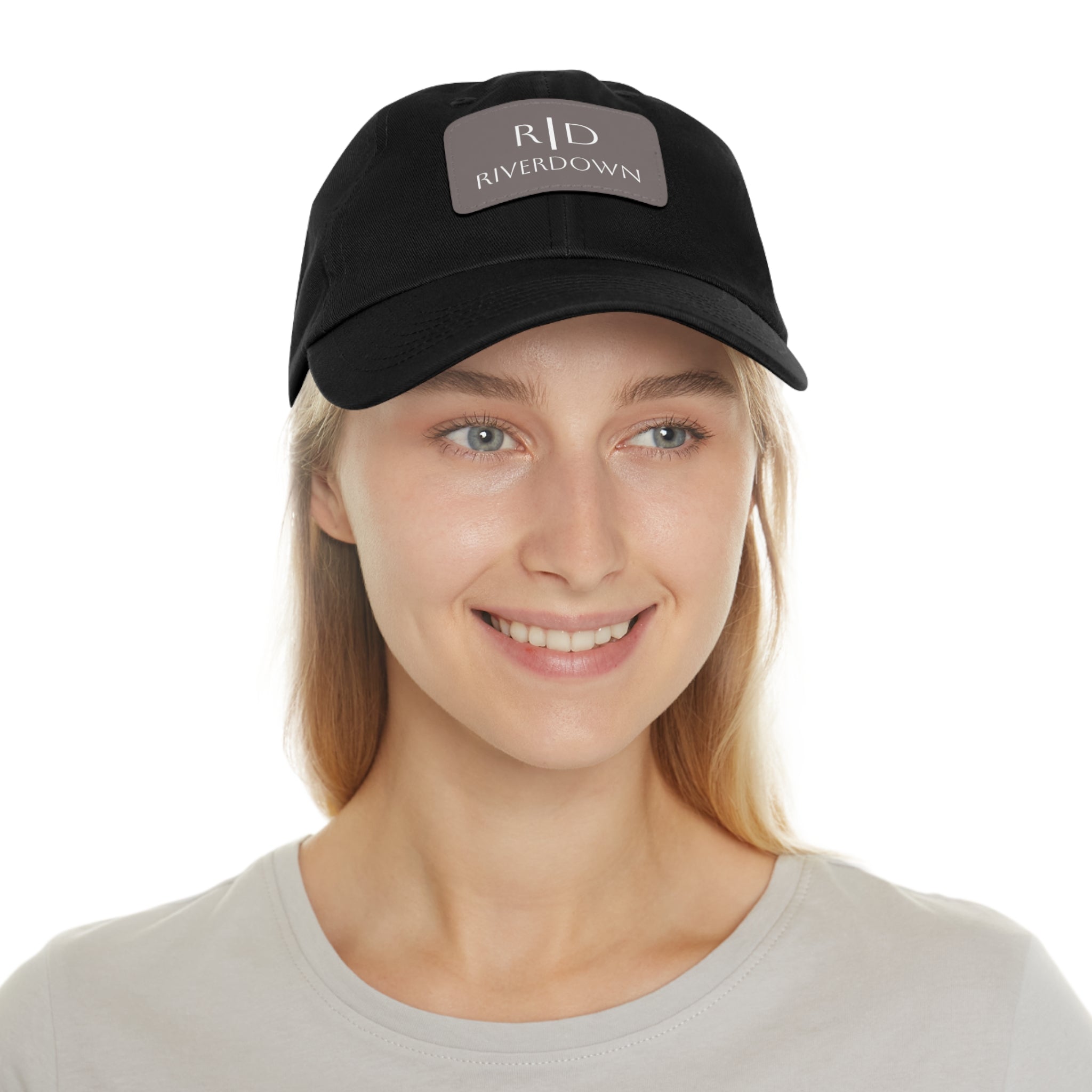 92 - Dad Hat with Leather Patch Multi Color (Rectangle)