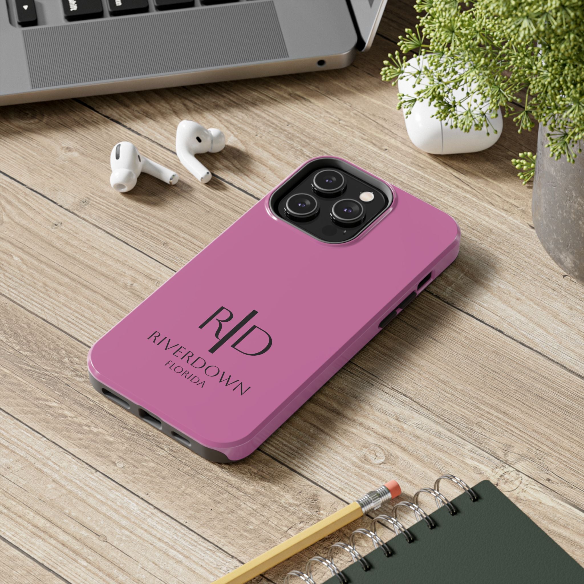 924 - Phone Case Pink Peddle — Durable Protective Phone Cover with Monogram Logo